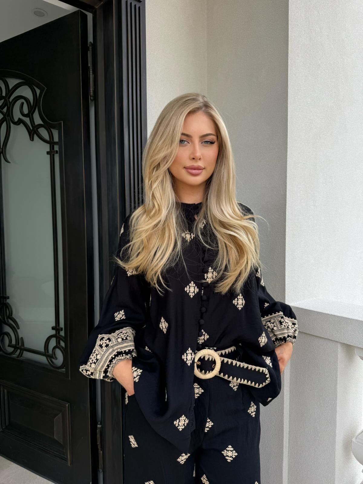 Black Embroidered Set