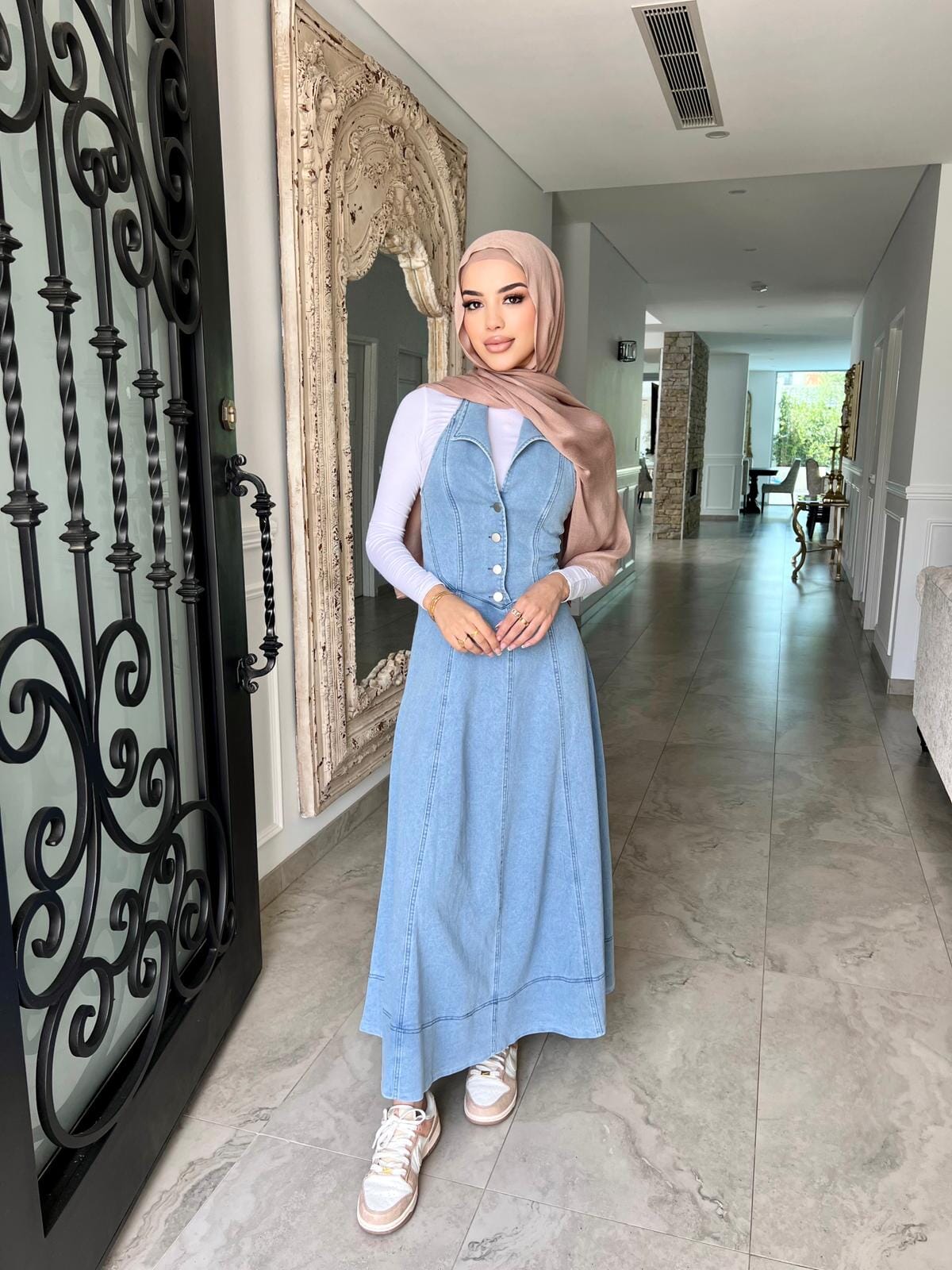 V Denim Dress