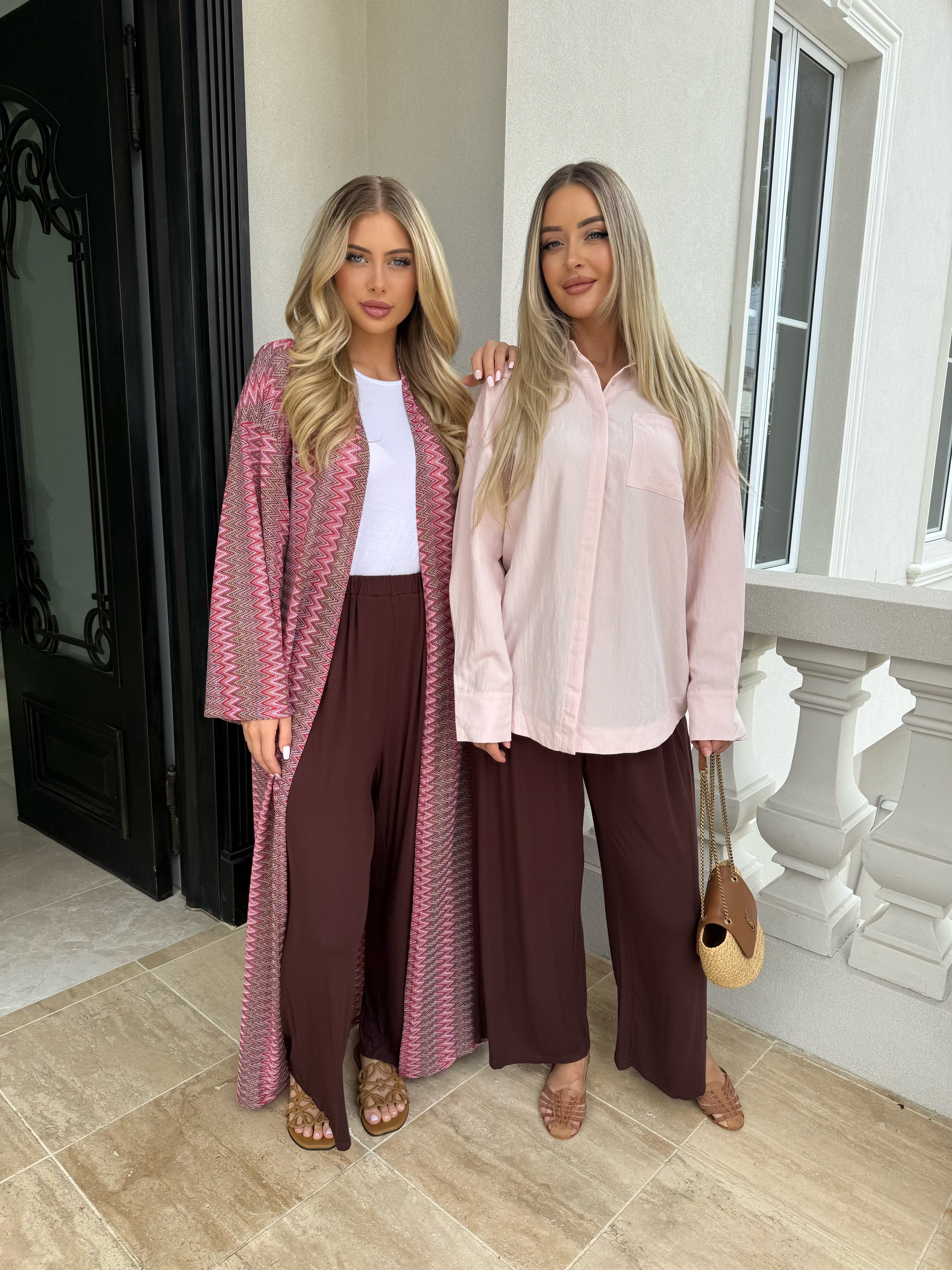 Pink Aztec Crochet Abaya