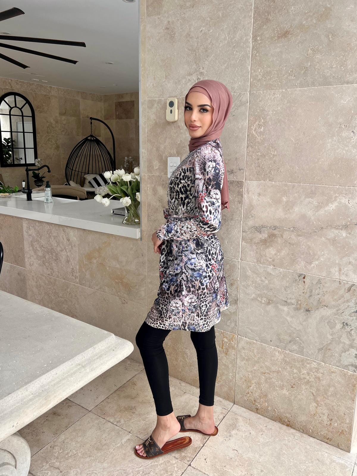 Lavender Cheetah Swim Tunic