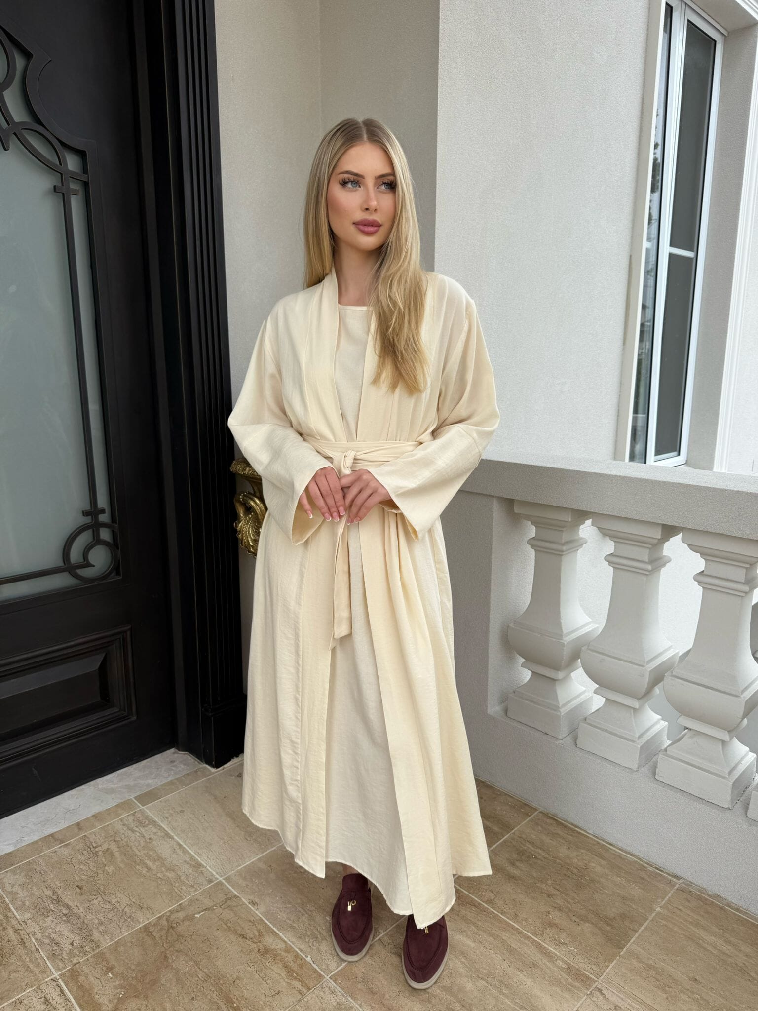 Linen Abaya Set