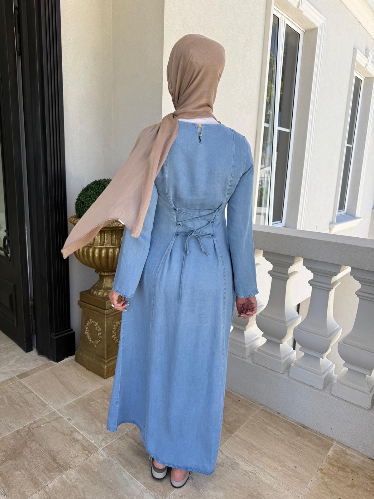 Light Denim Tie Dress