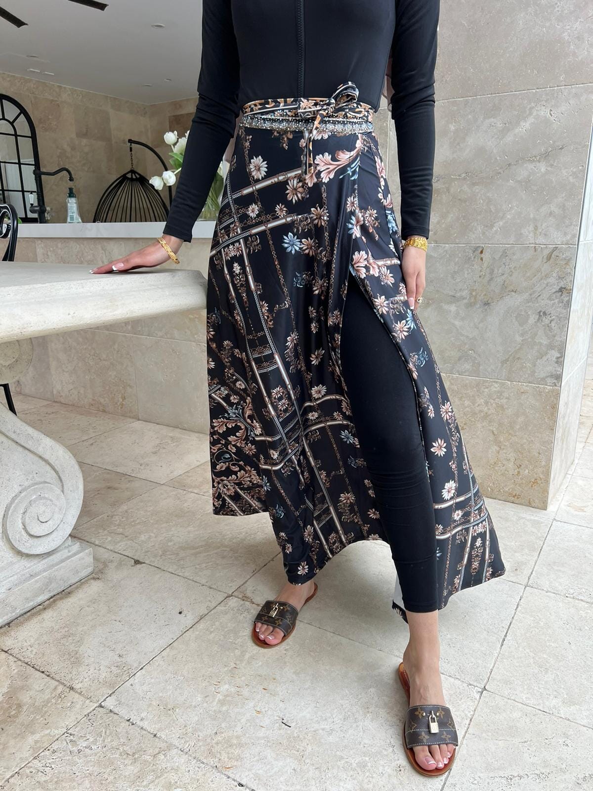 Dark Night Beaded Sarong