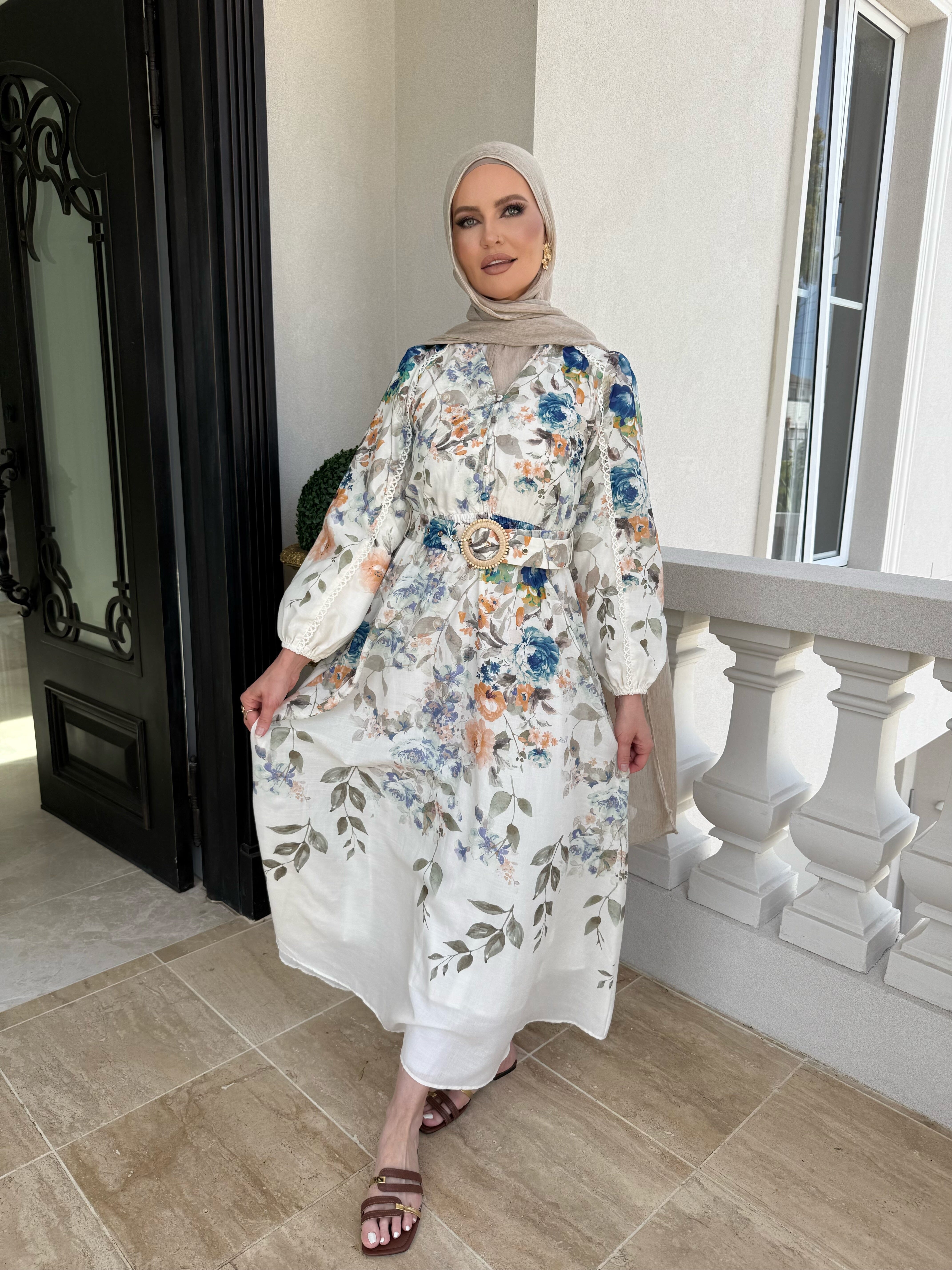 Ink Blue Floral Dress