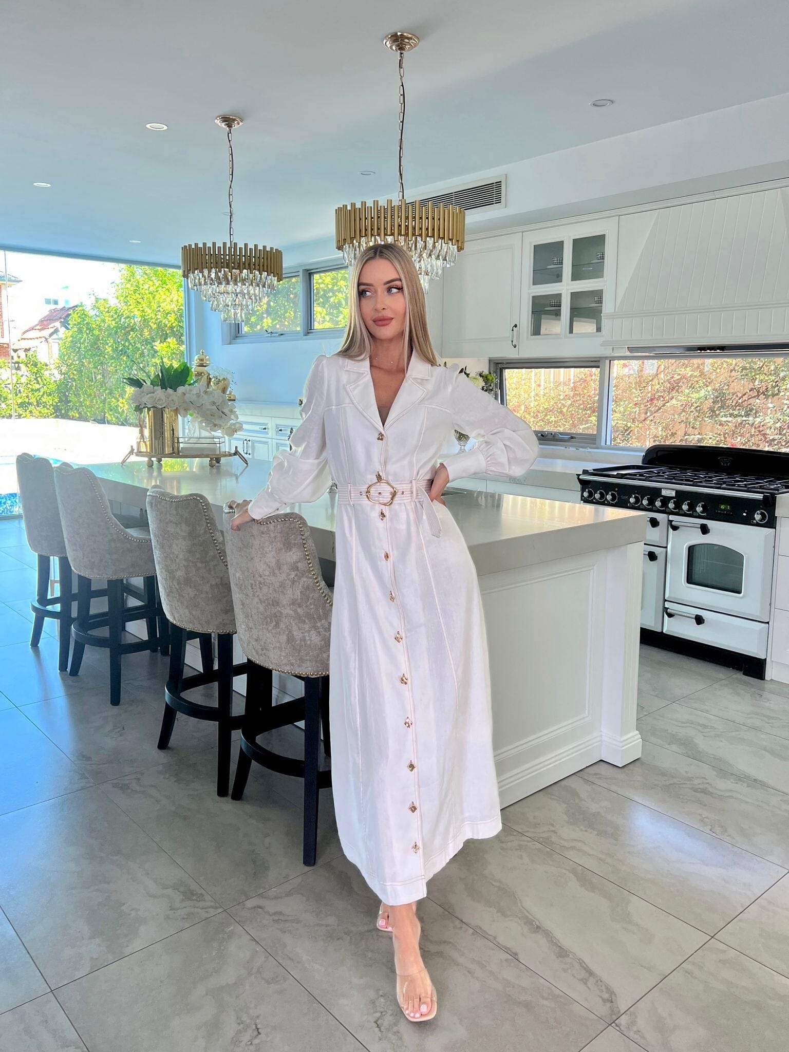 Gabriella Golden Buckle Dress