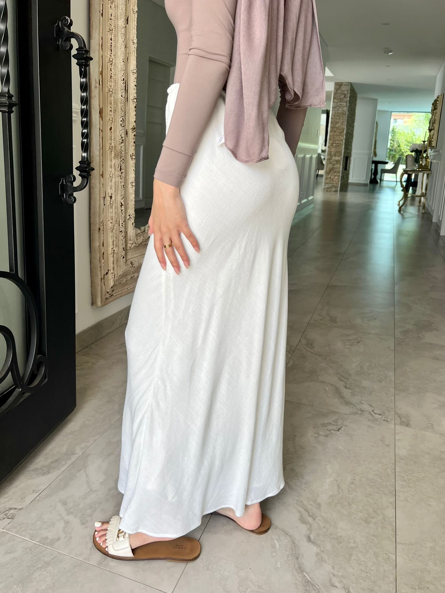 Draw String Linen Skirt