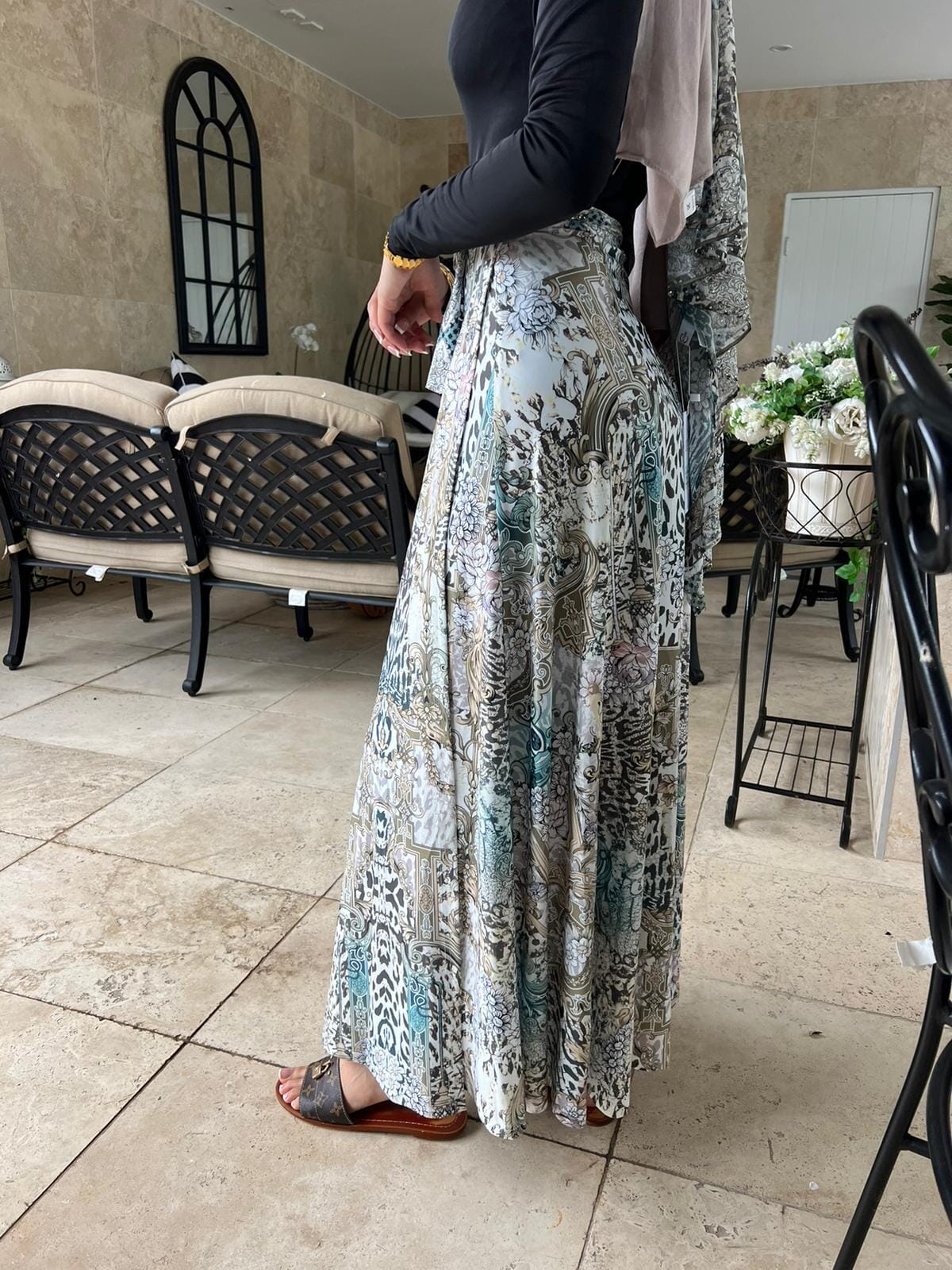 Teal Cheetah Swim Sarong