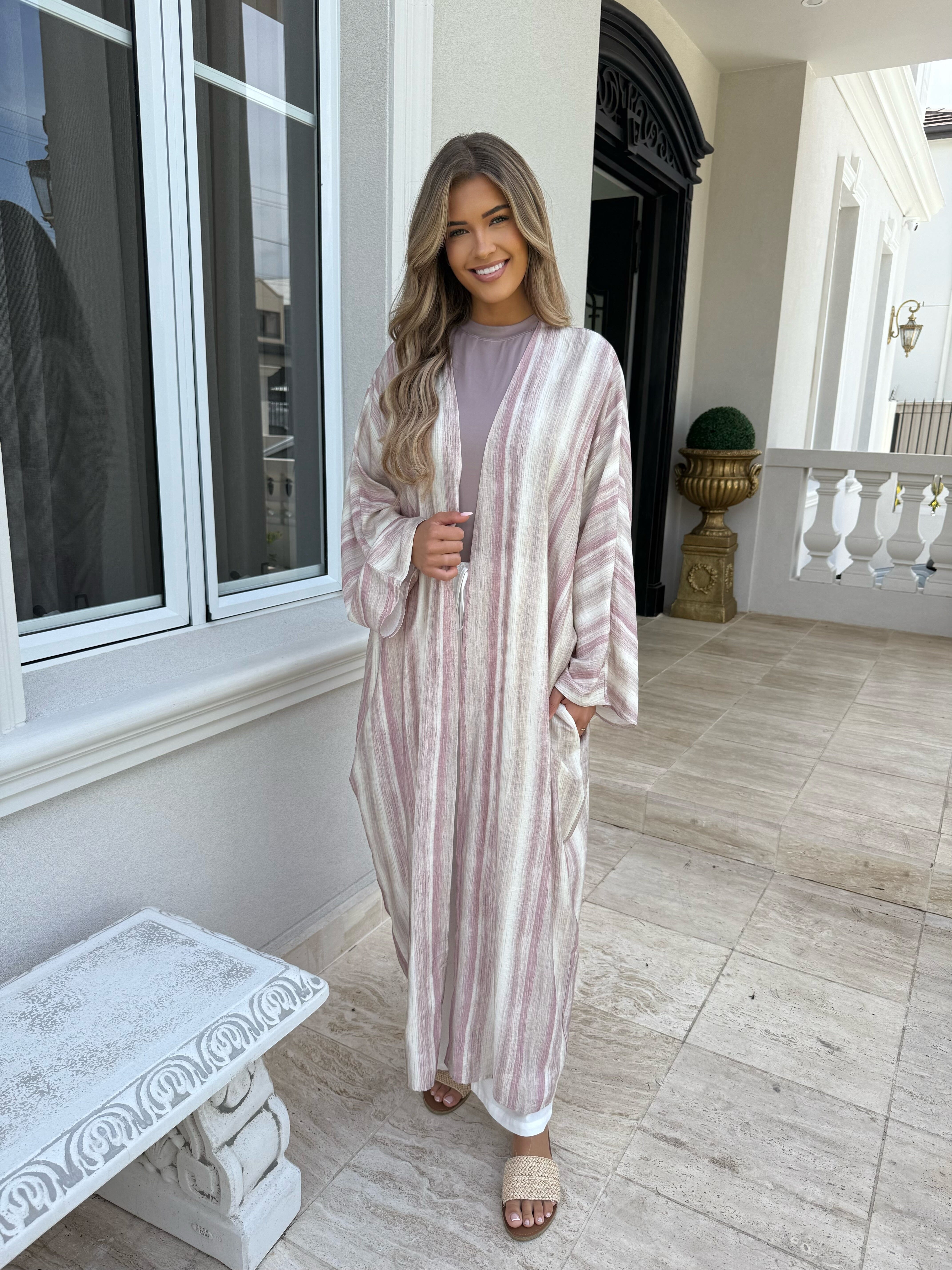Washed Pink Abaya