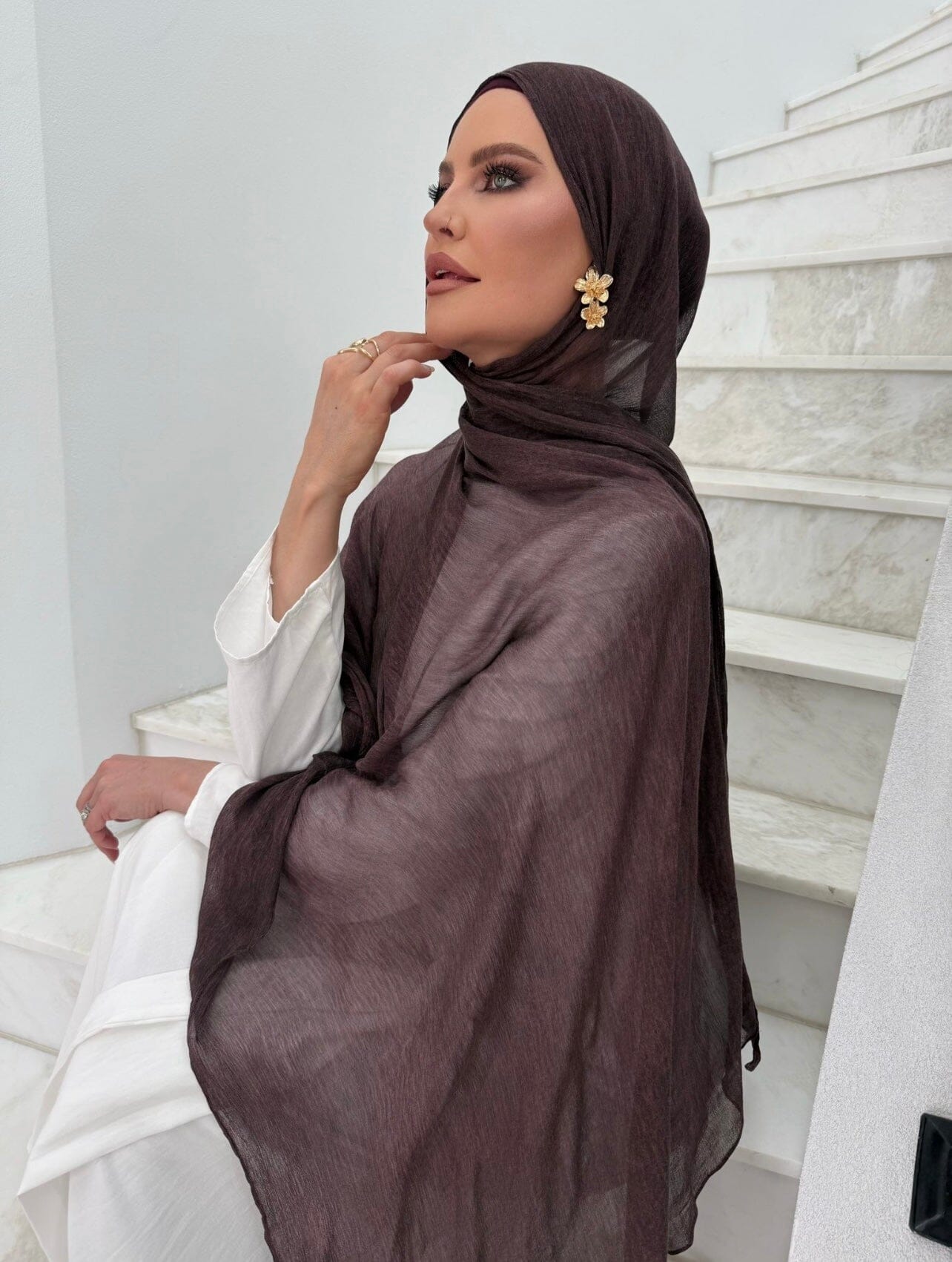 Plum Pleated Hijab