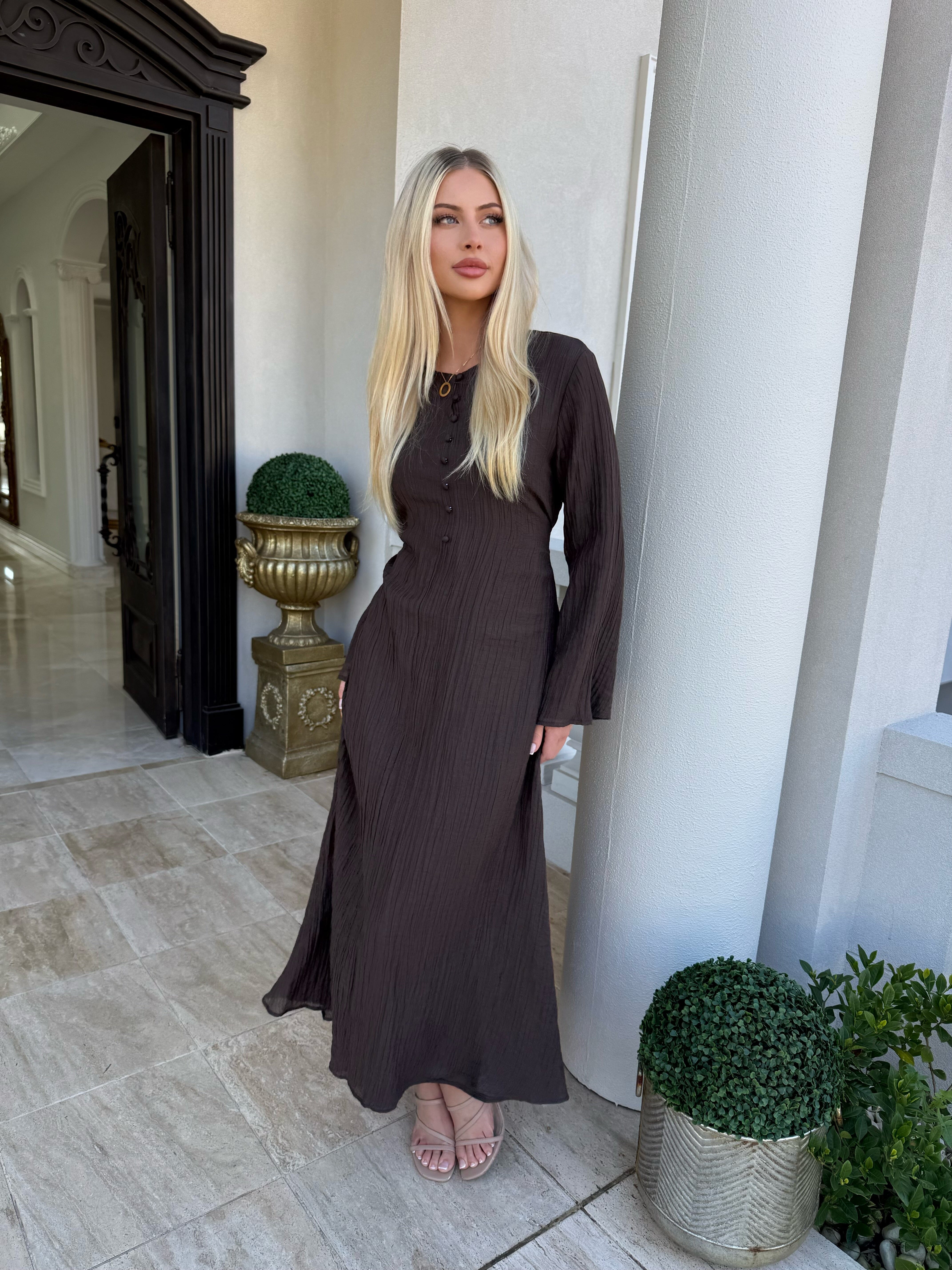 Crinkle Belle Sleeve Dress