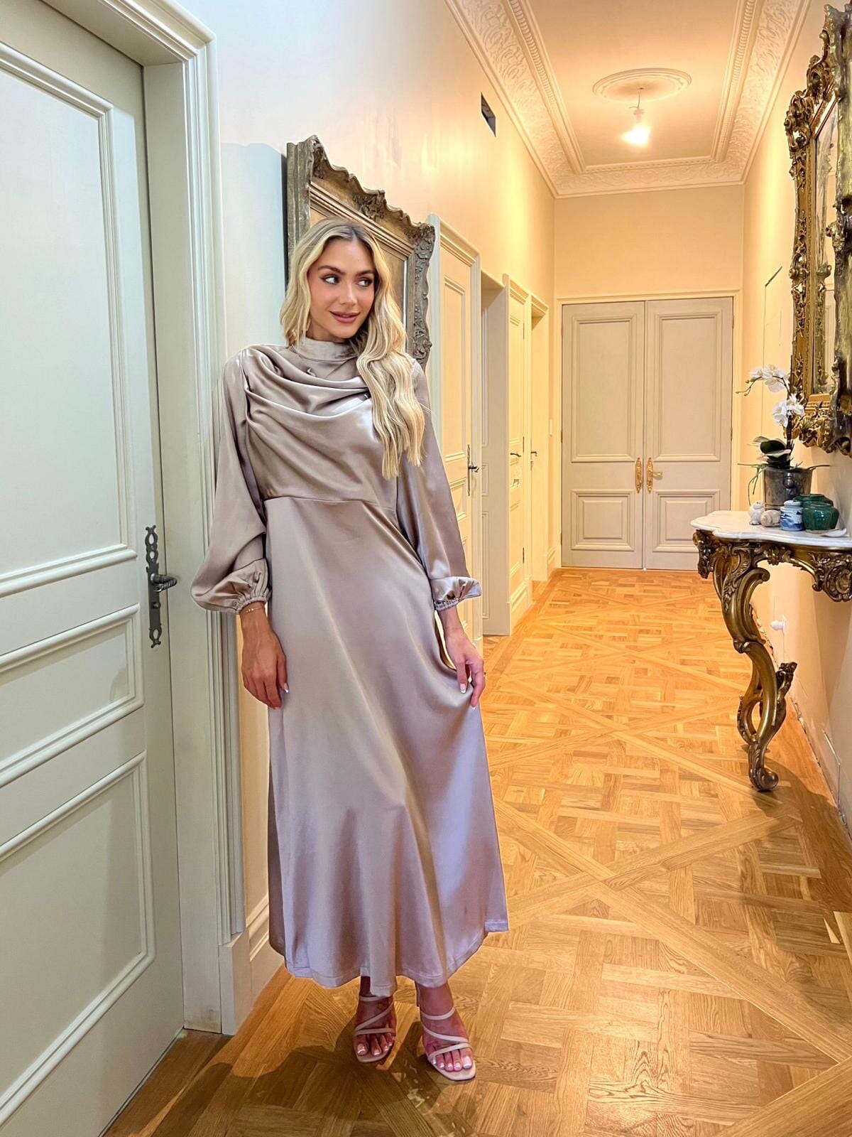 Amar Ruffel Satin Dress