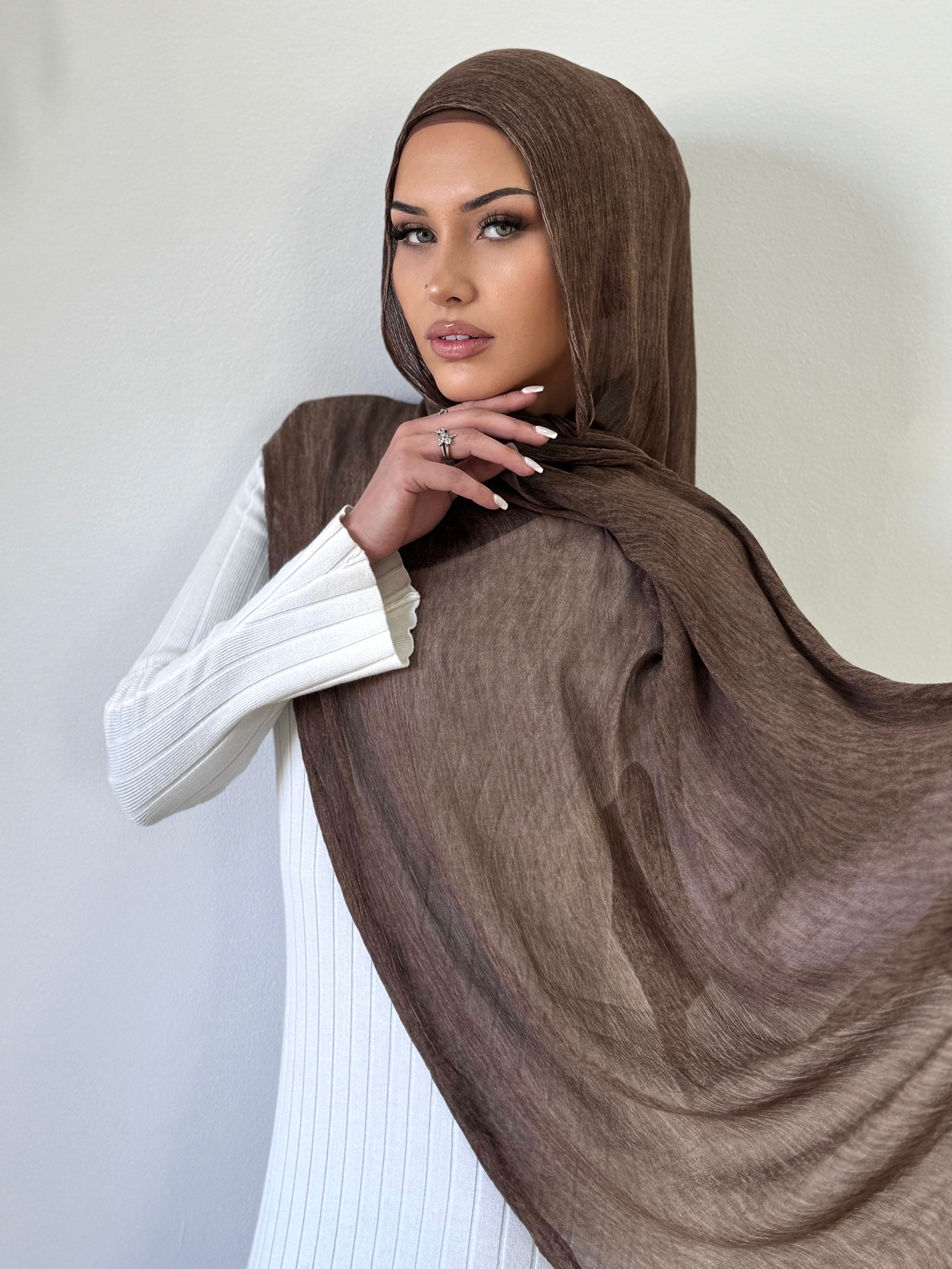 Chocolate Pleated Shawl