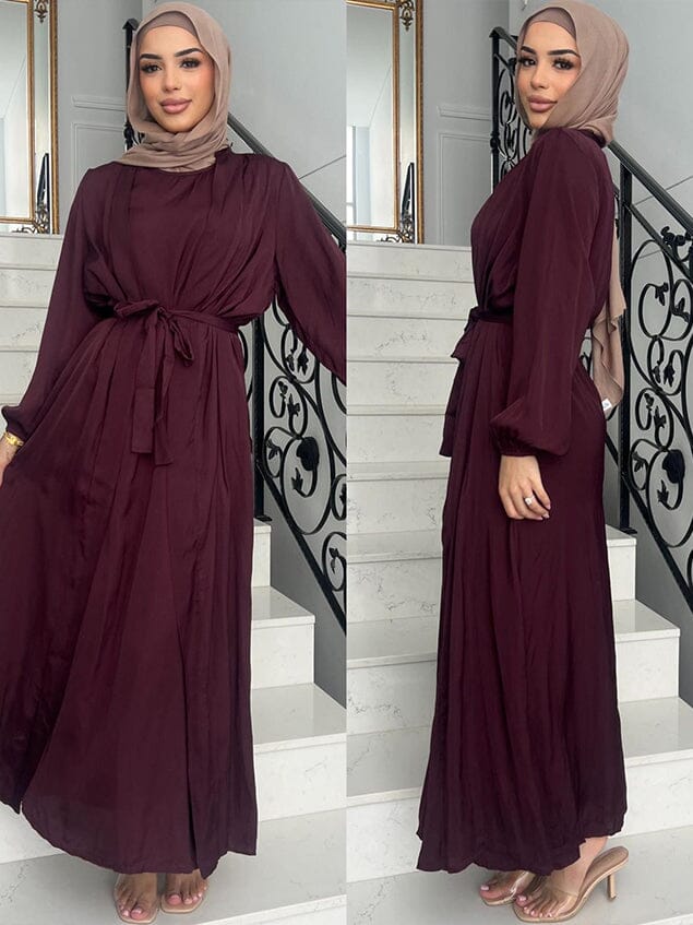 Soft Satin Abaya Set