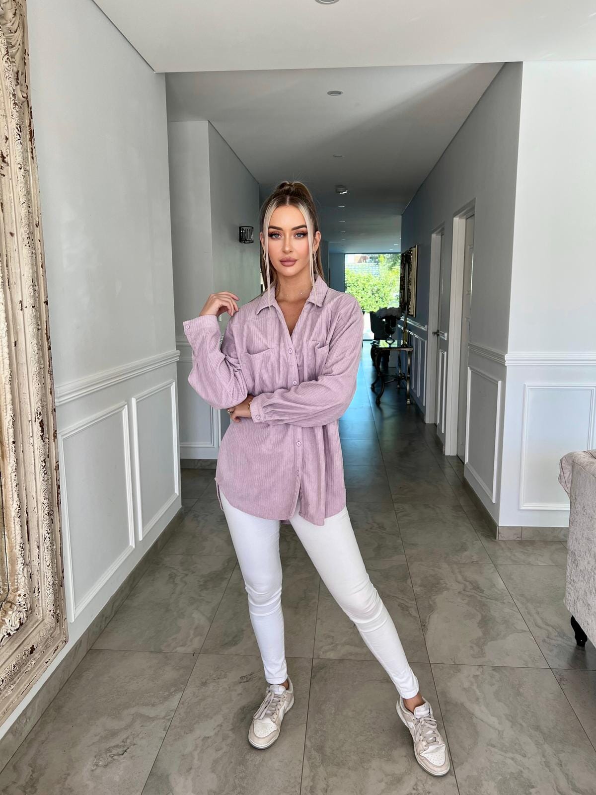 velvet Oversized Shirt