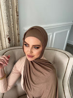 Dark Latte Jersey Hijab Set