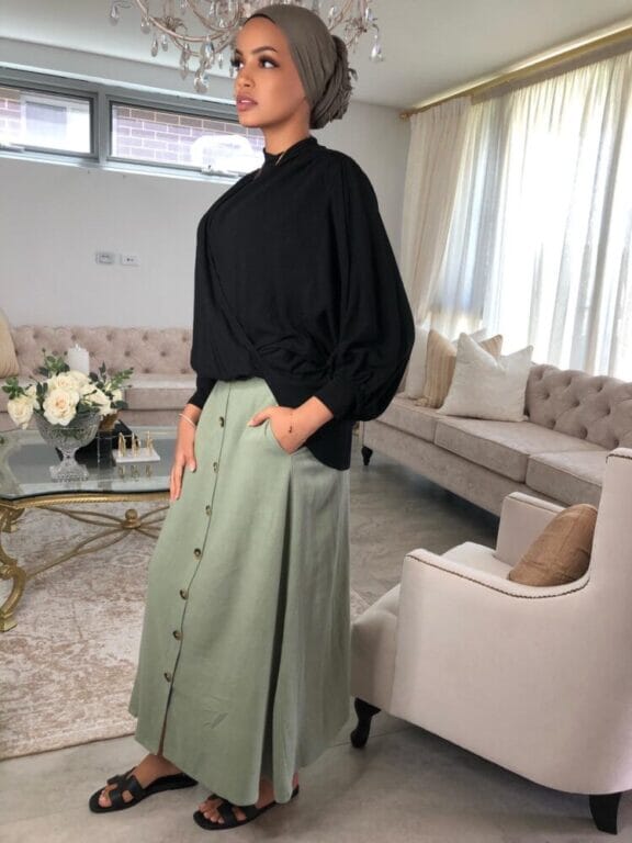 Ankle Linen Skirt