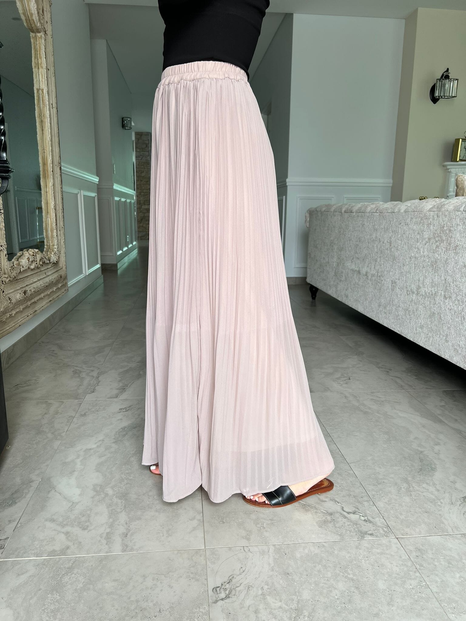 Chiffon Pleated Maxi Skirt