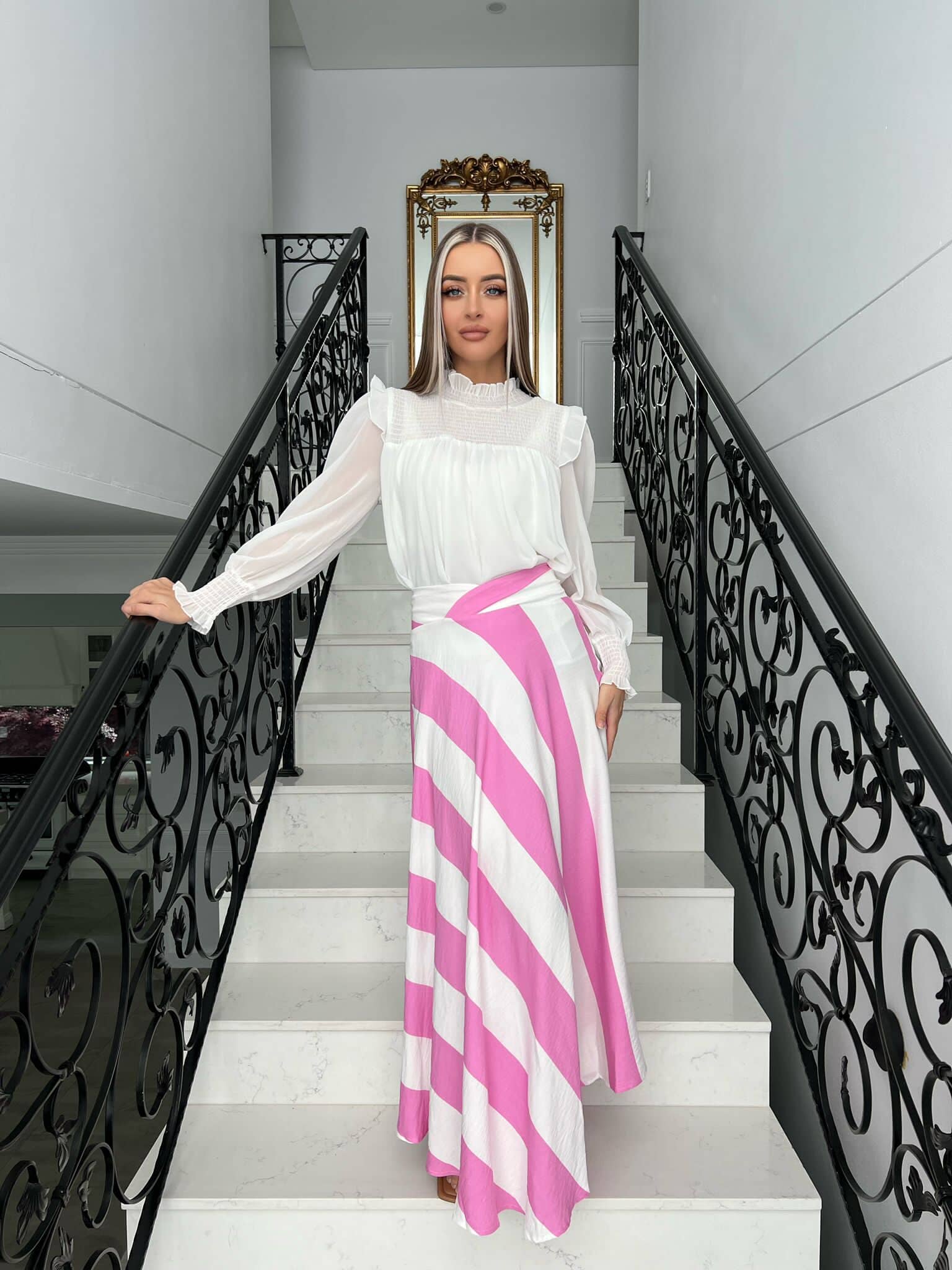 Pretty Pink Stripe Skirt