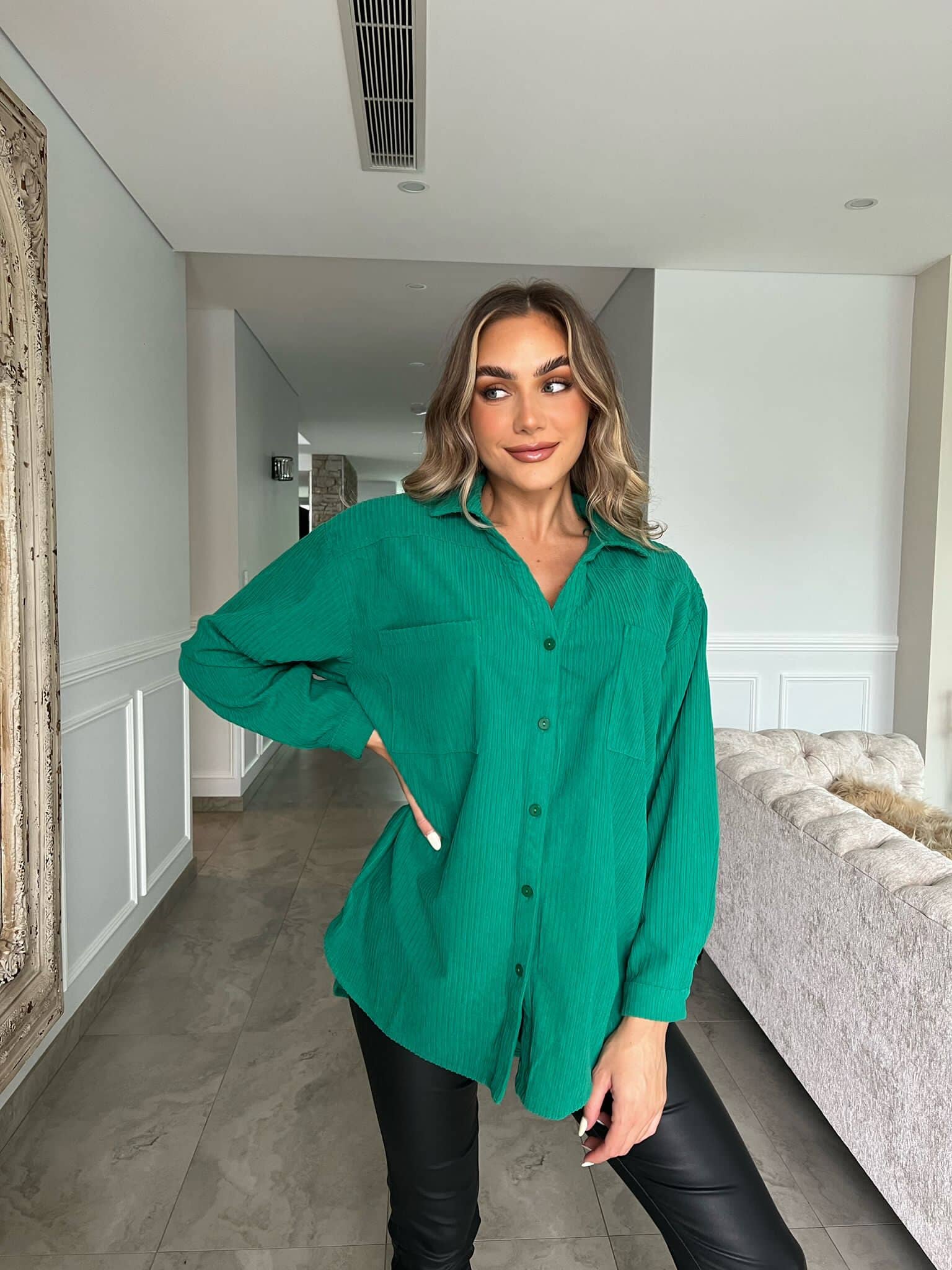 Velvet Mom Button Shirt