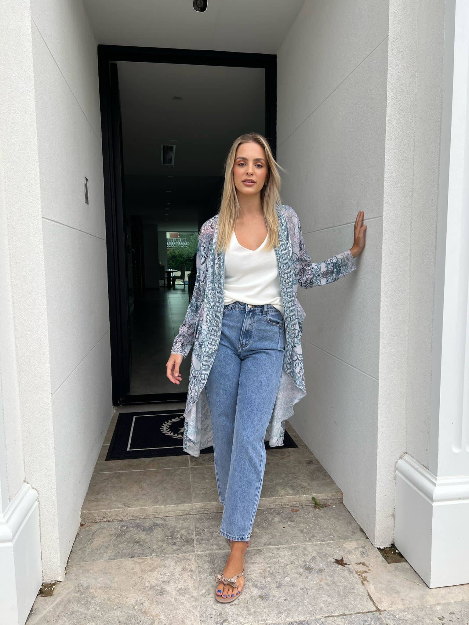 Blue Glow Beaded Cape