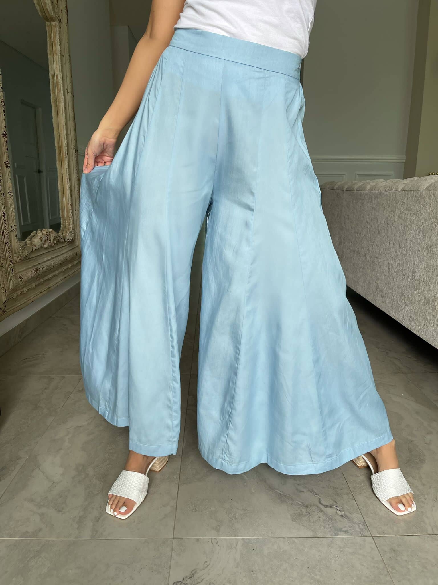 Light Chambray Wide Leg Pants