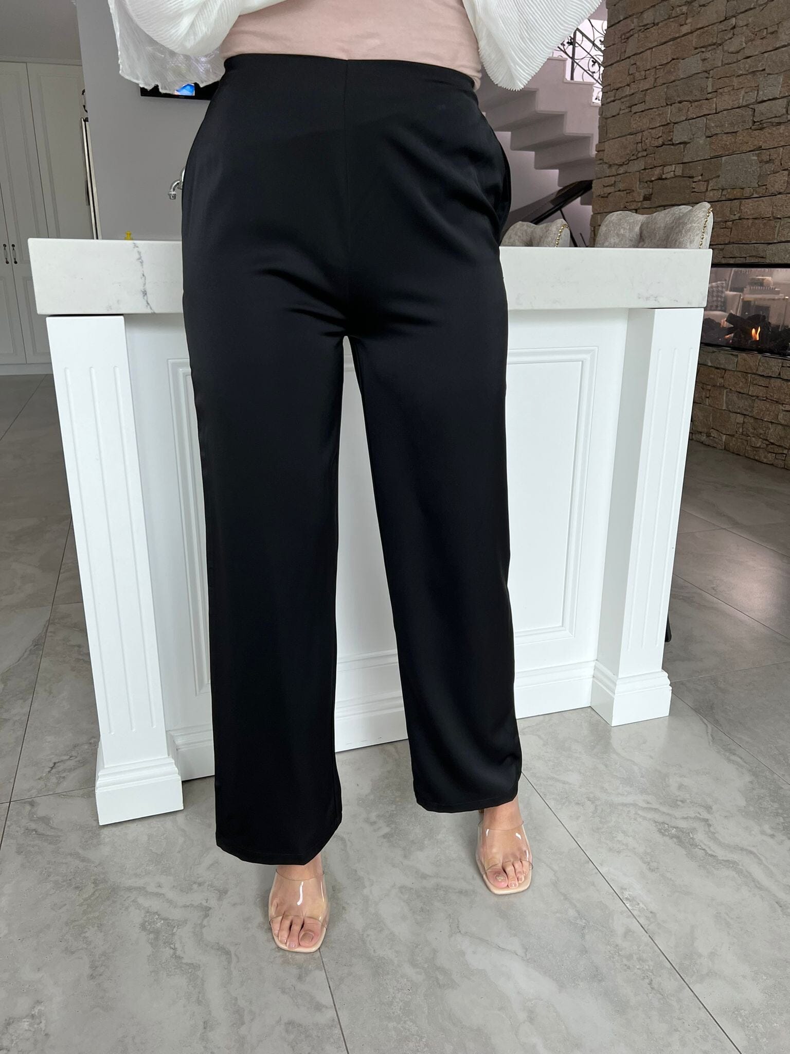 Satin High Waisted Pant