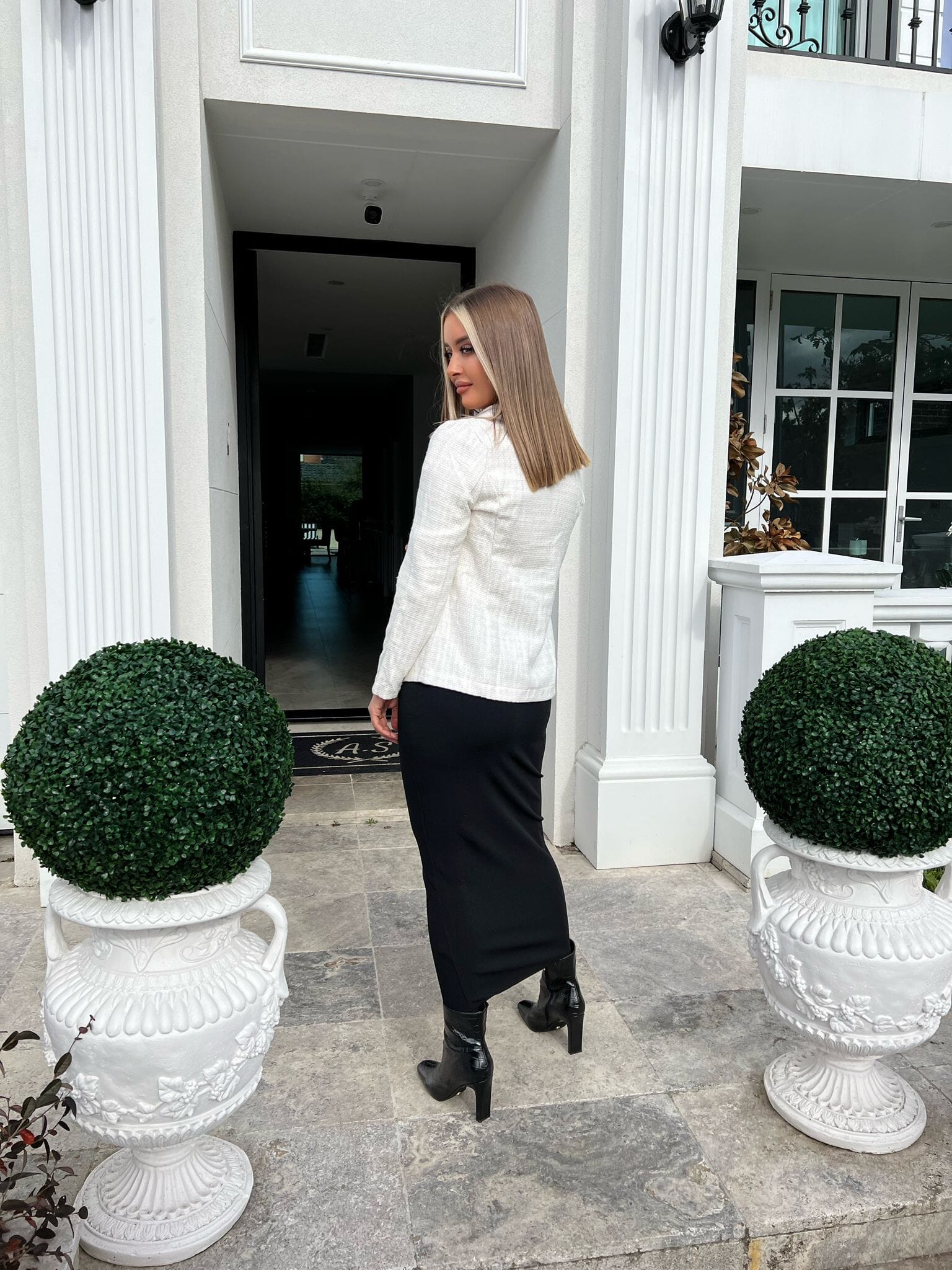 Pencil Gold Button Skirt