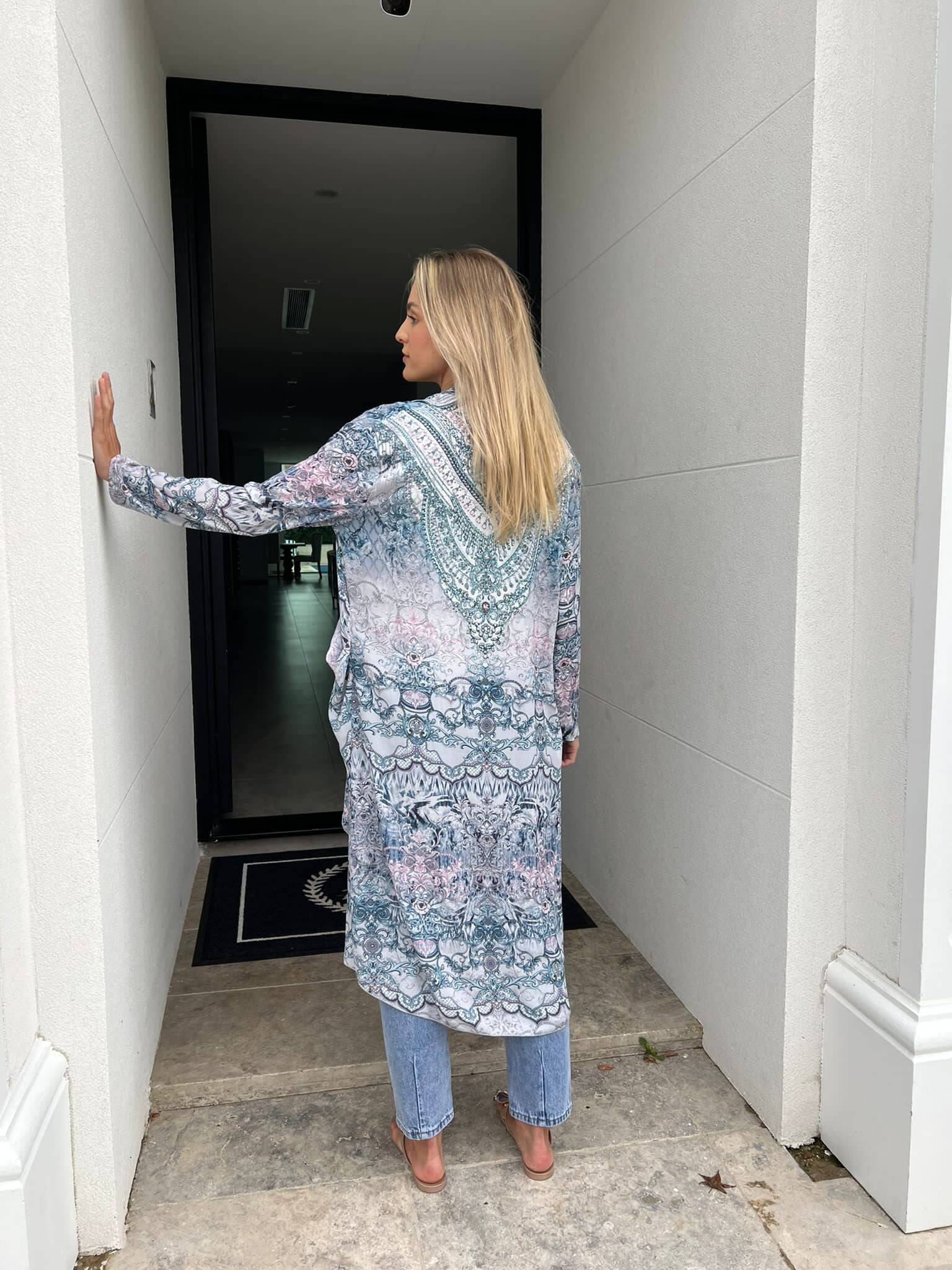 Blue Glow Beaded Cape