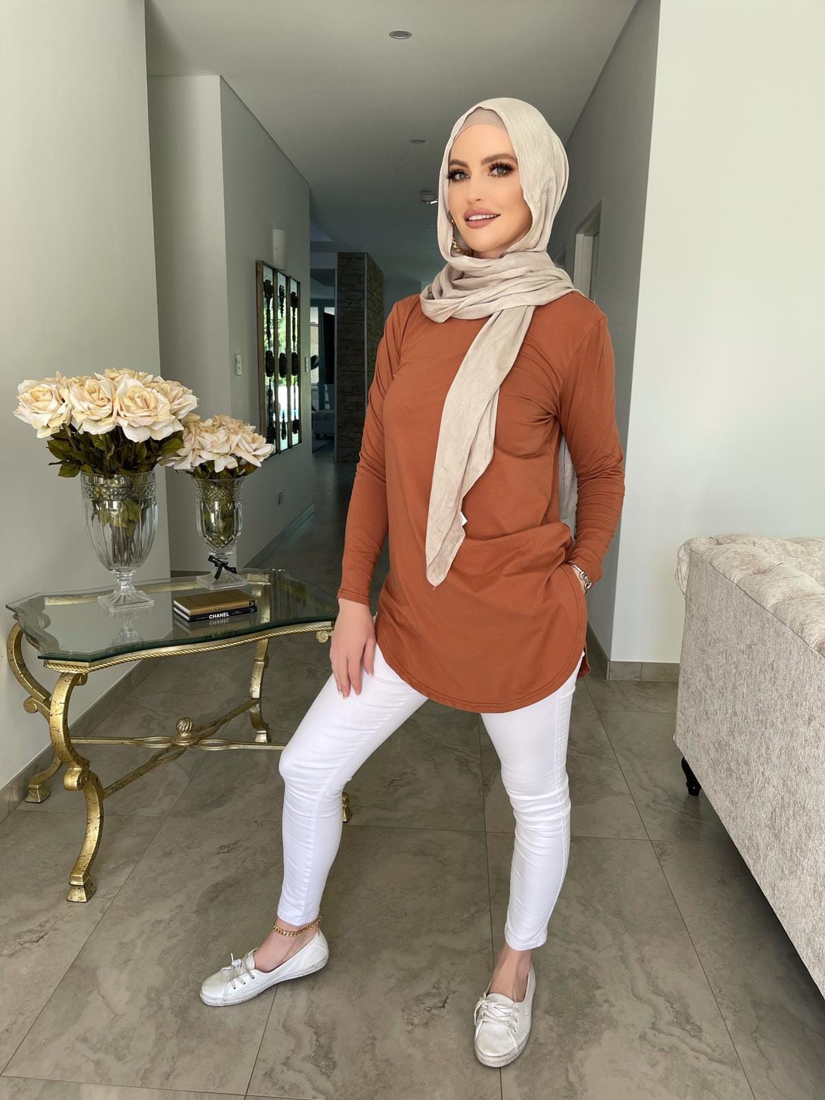 Midi Length Basic Cotton Top