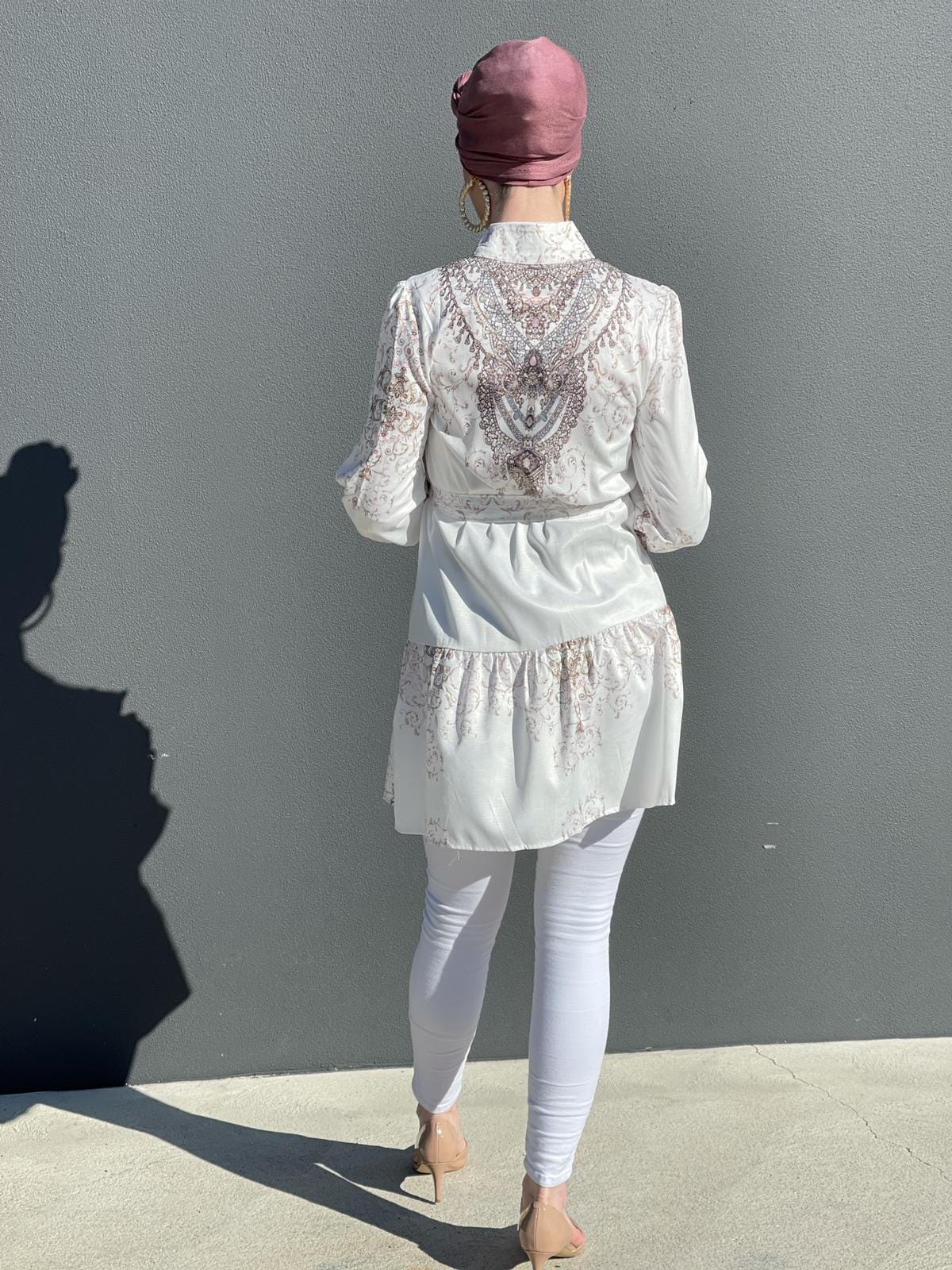 White Glam Beaded Tunic