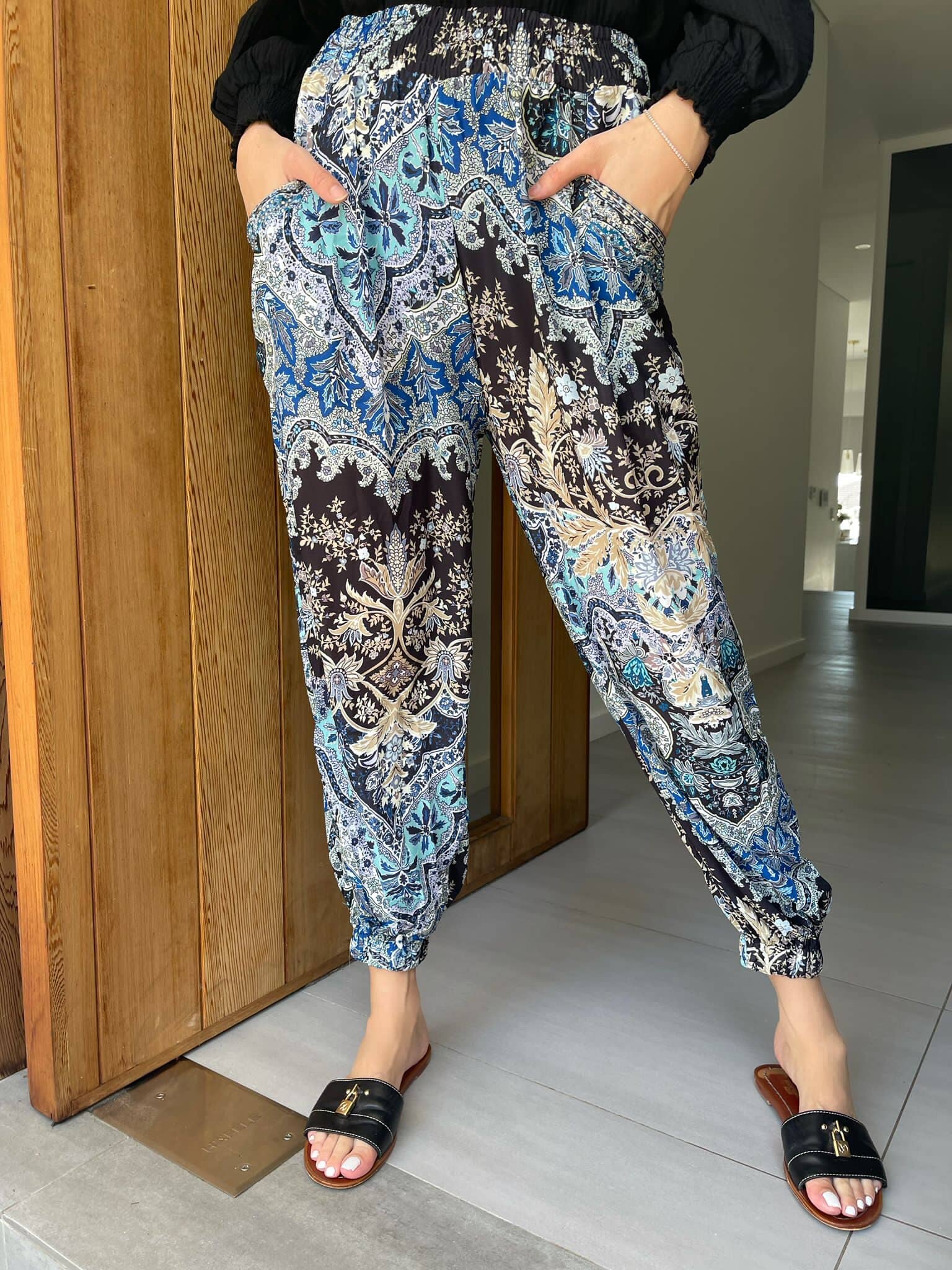 Blue Mint Beaded Pants