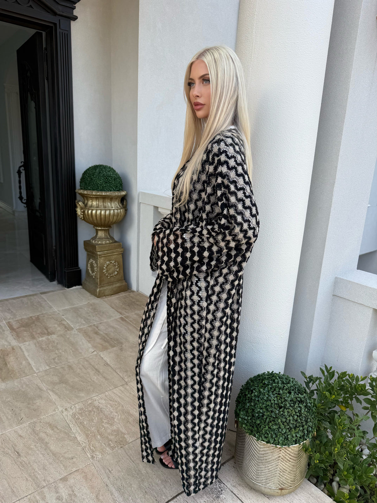 2 Tone Crochet Kimono