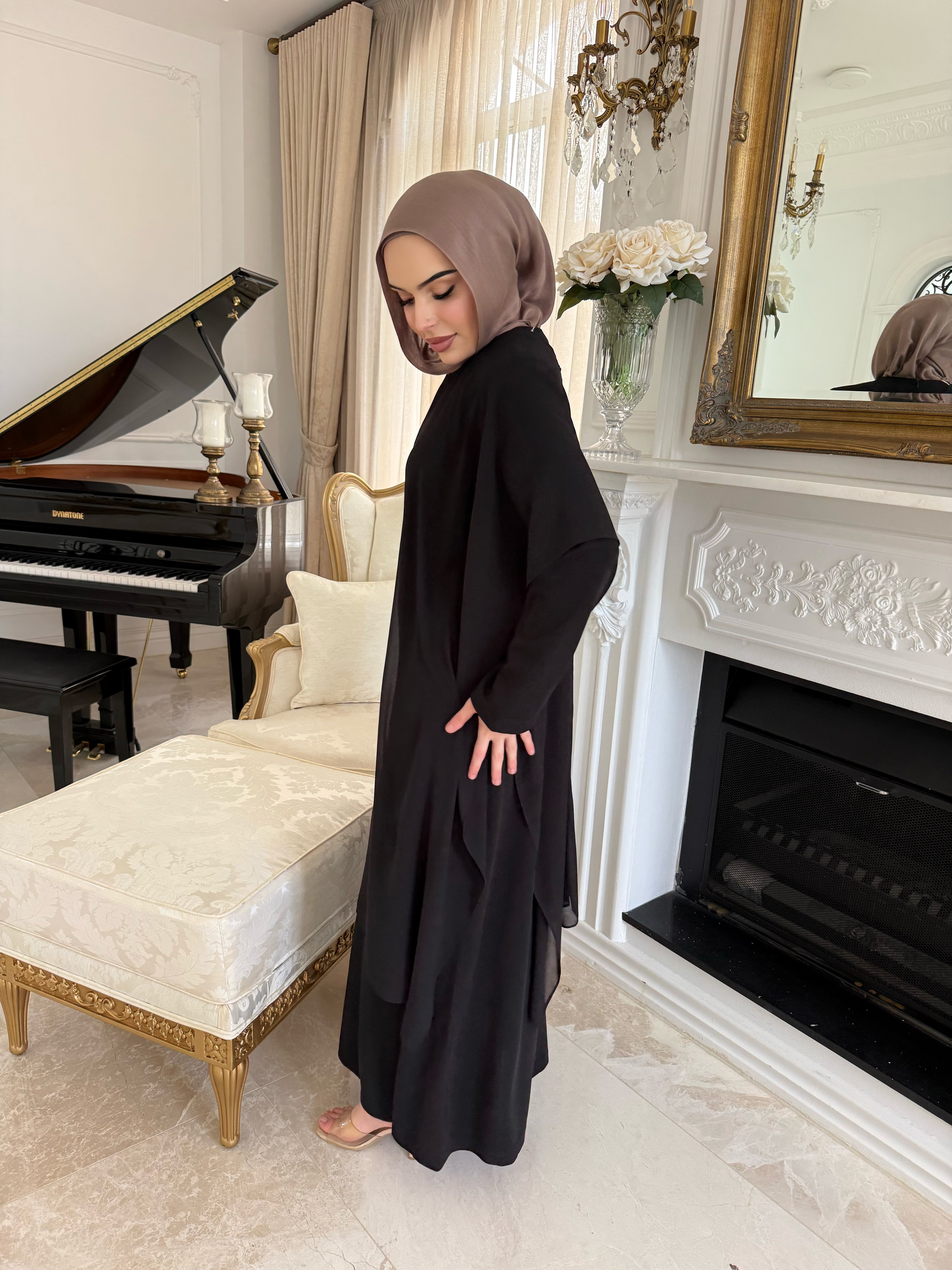 Chiffon Cape Abaya Set