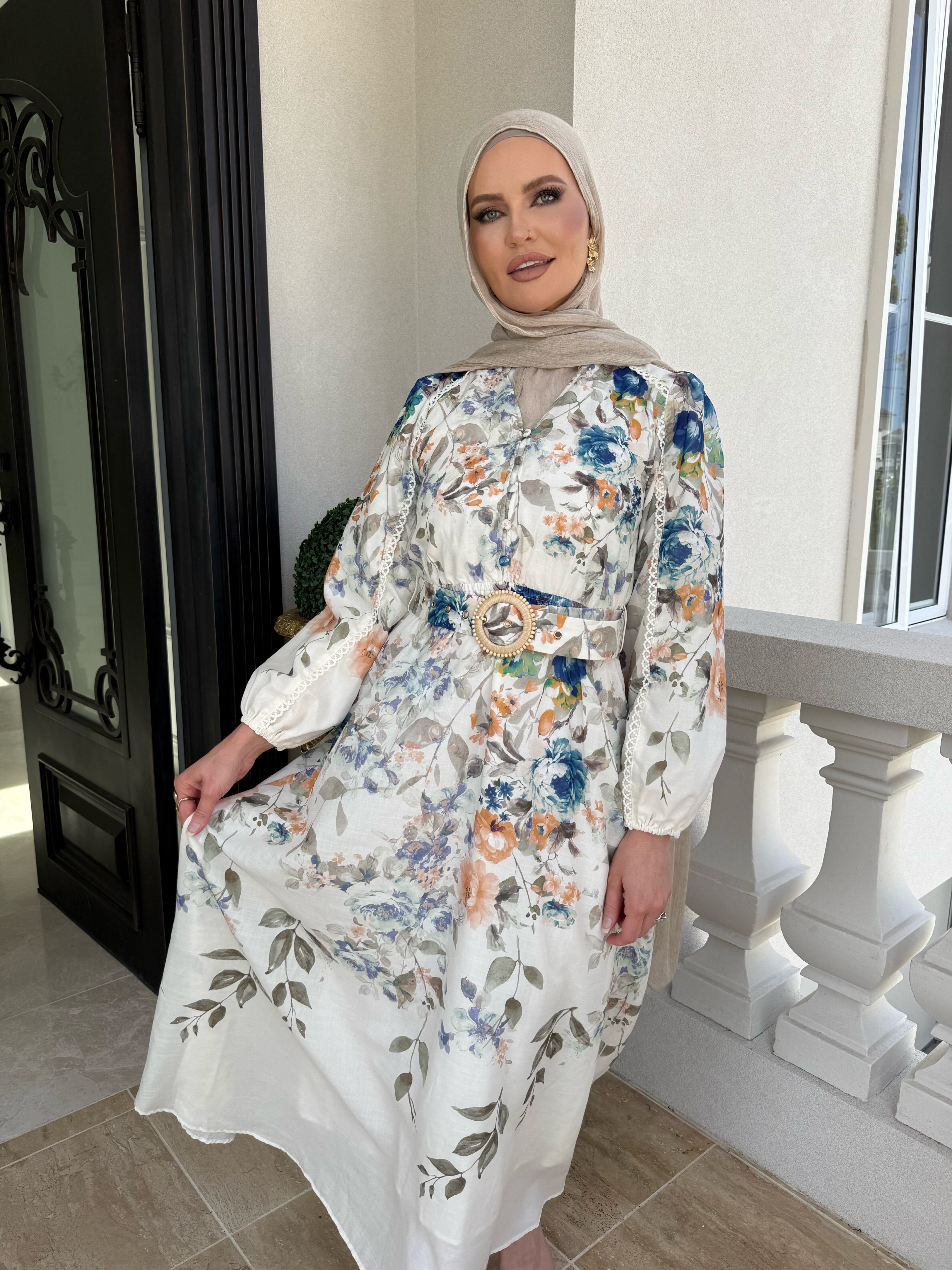 Ink Blue Floral Dress