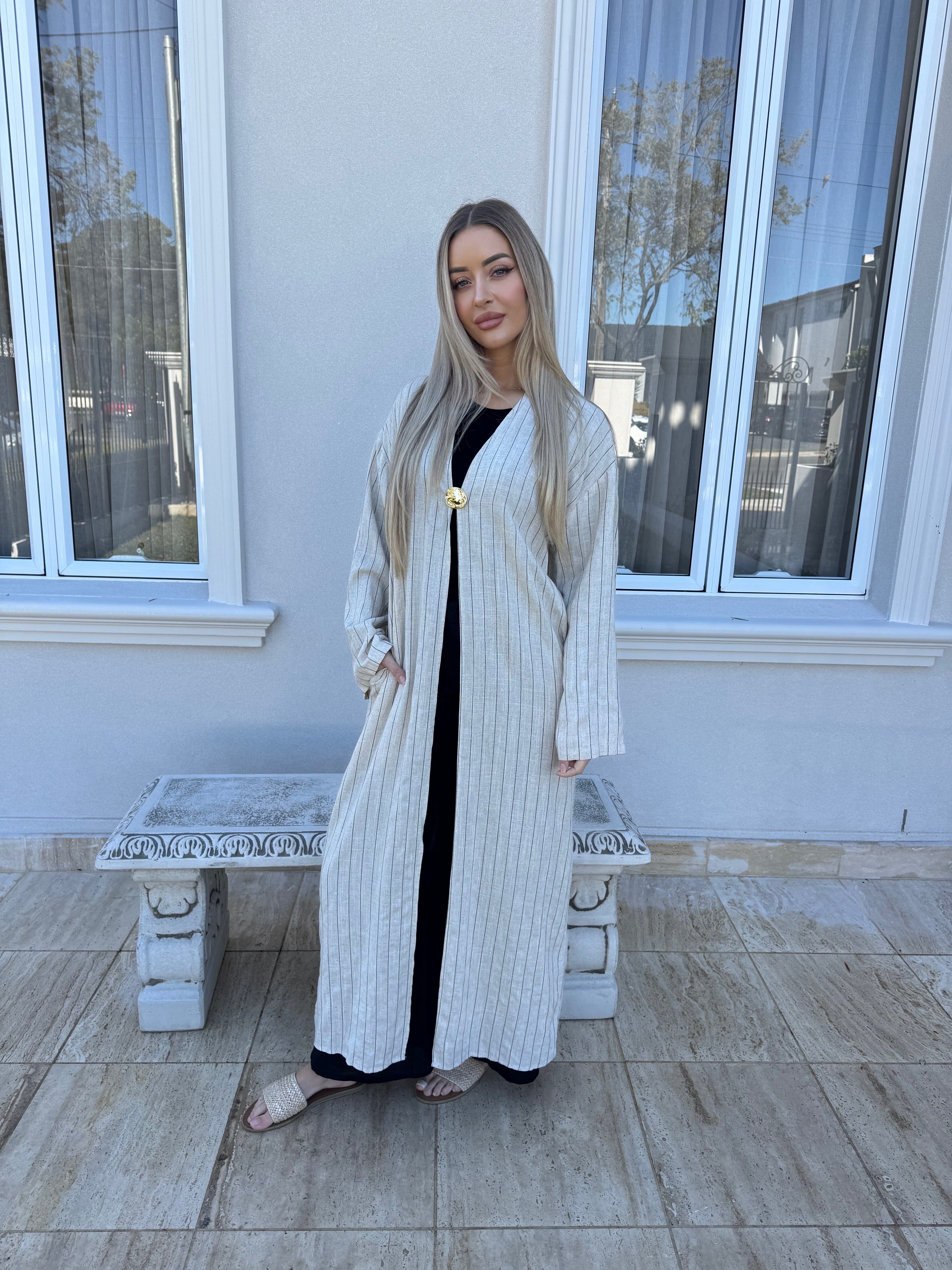 Stripe Linen Kimono