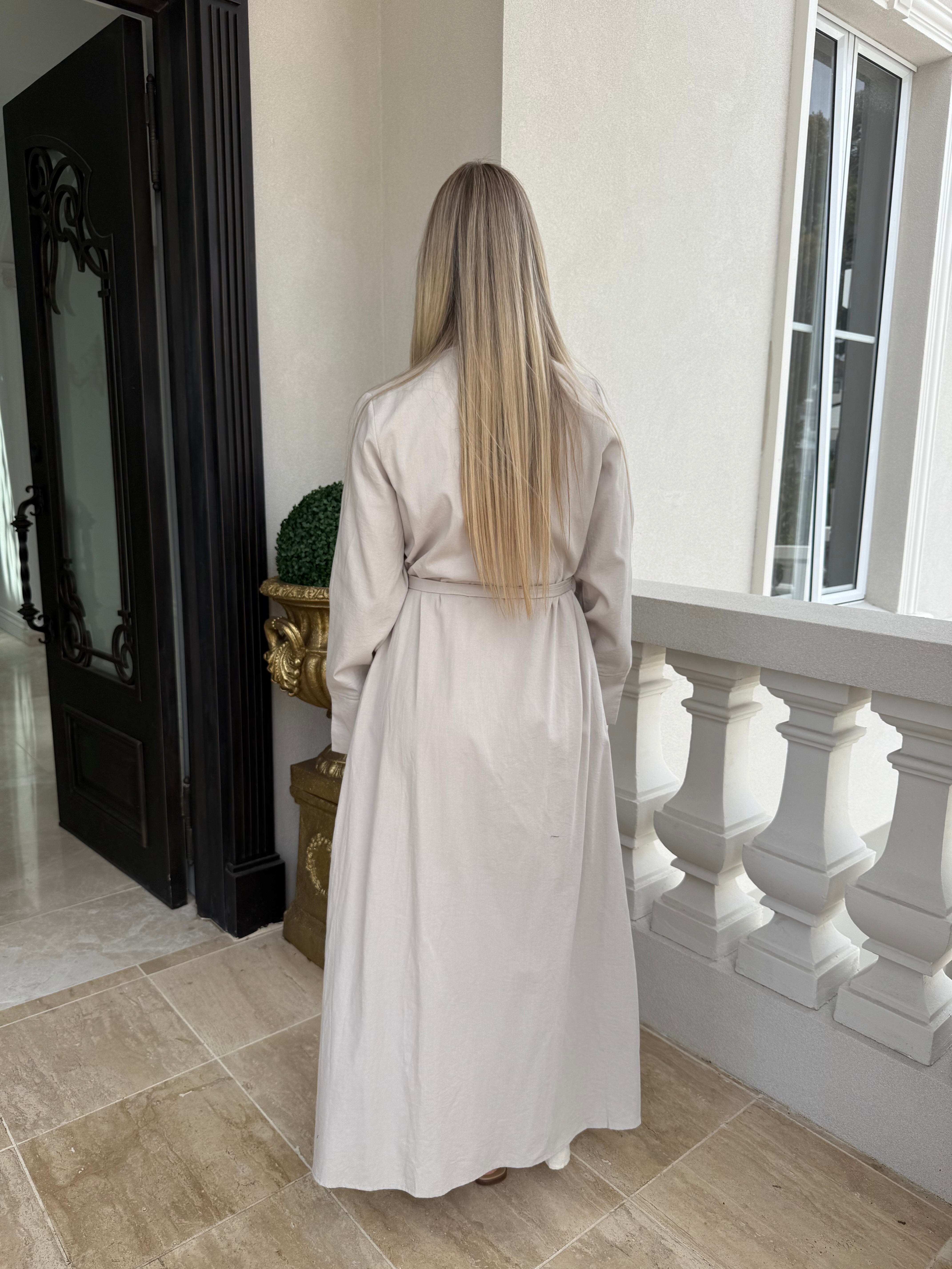 Linen Open Abaya