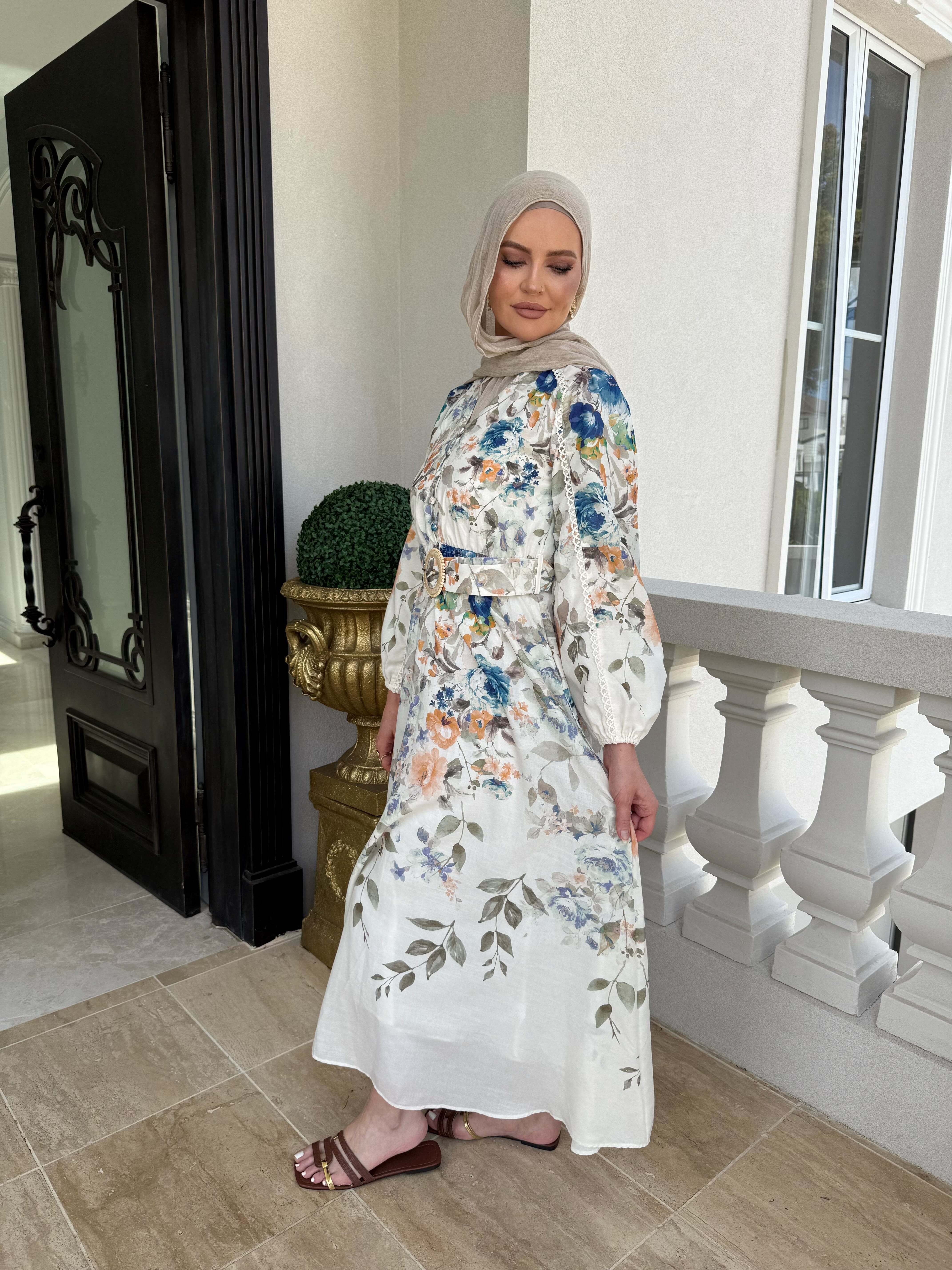 Ink Blue Floral Dress