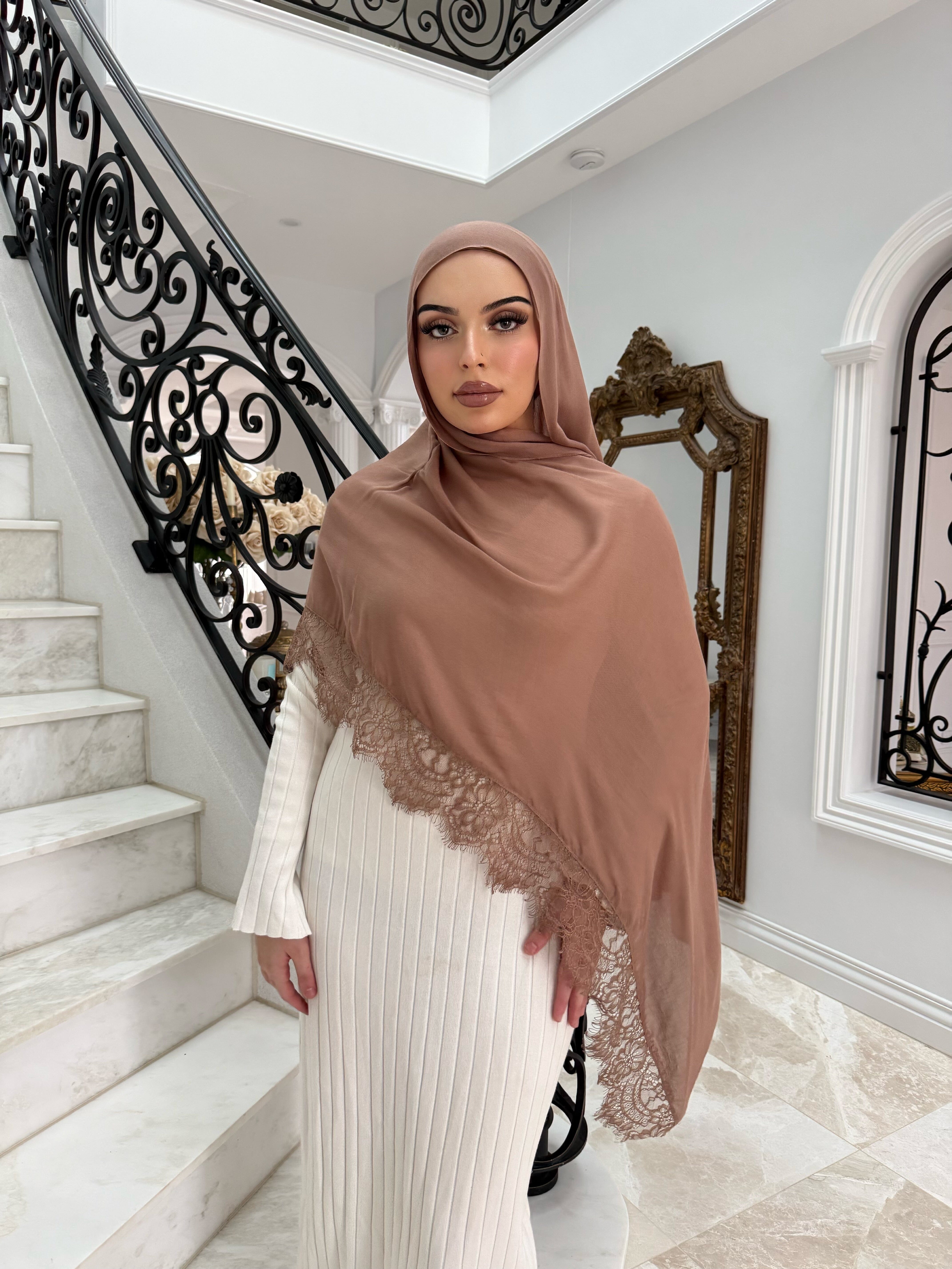 Rust Lace Modal Shawl