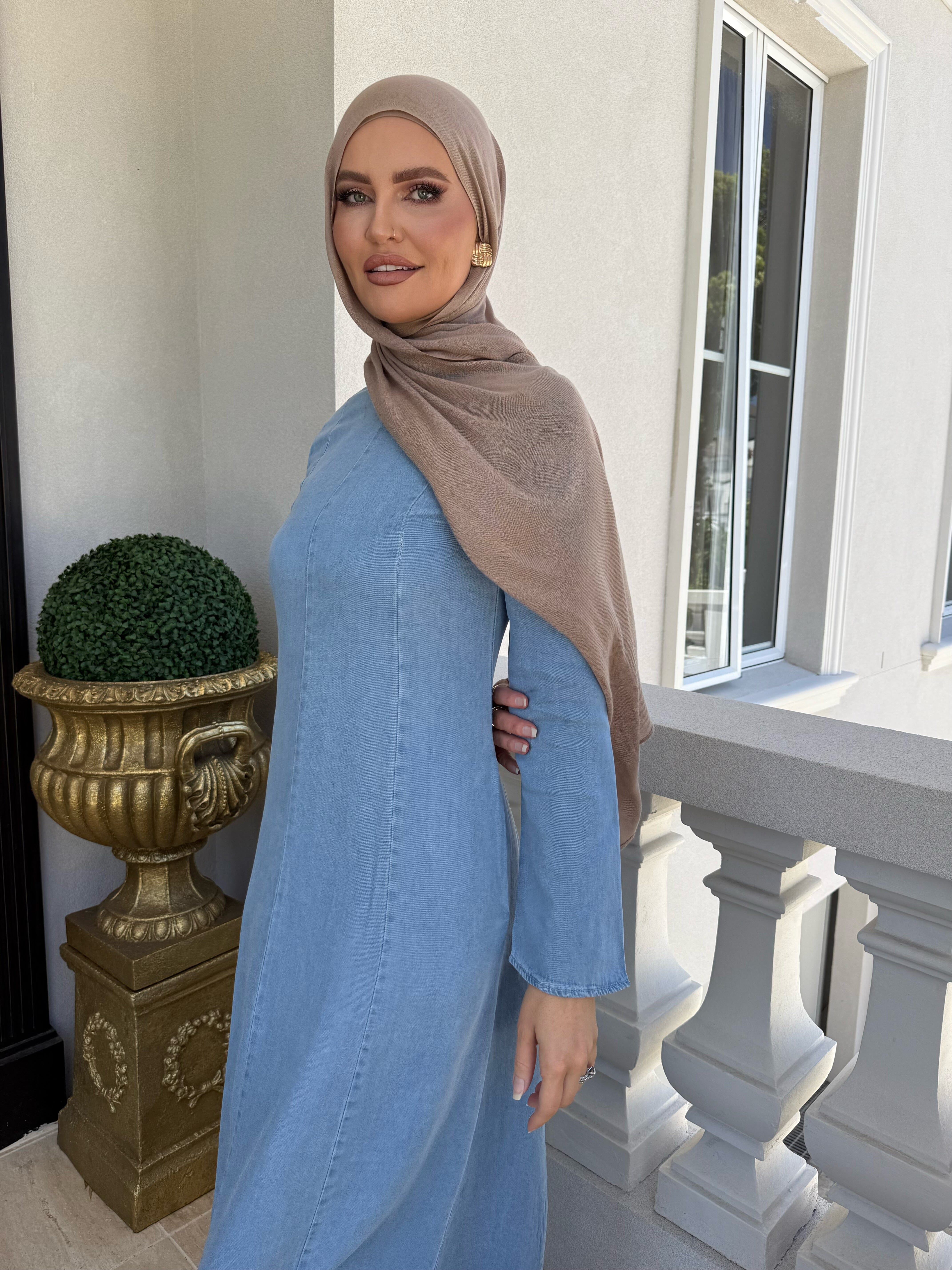 Light Denim Tie Dress