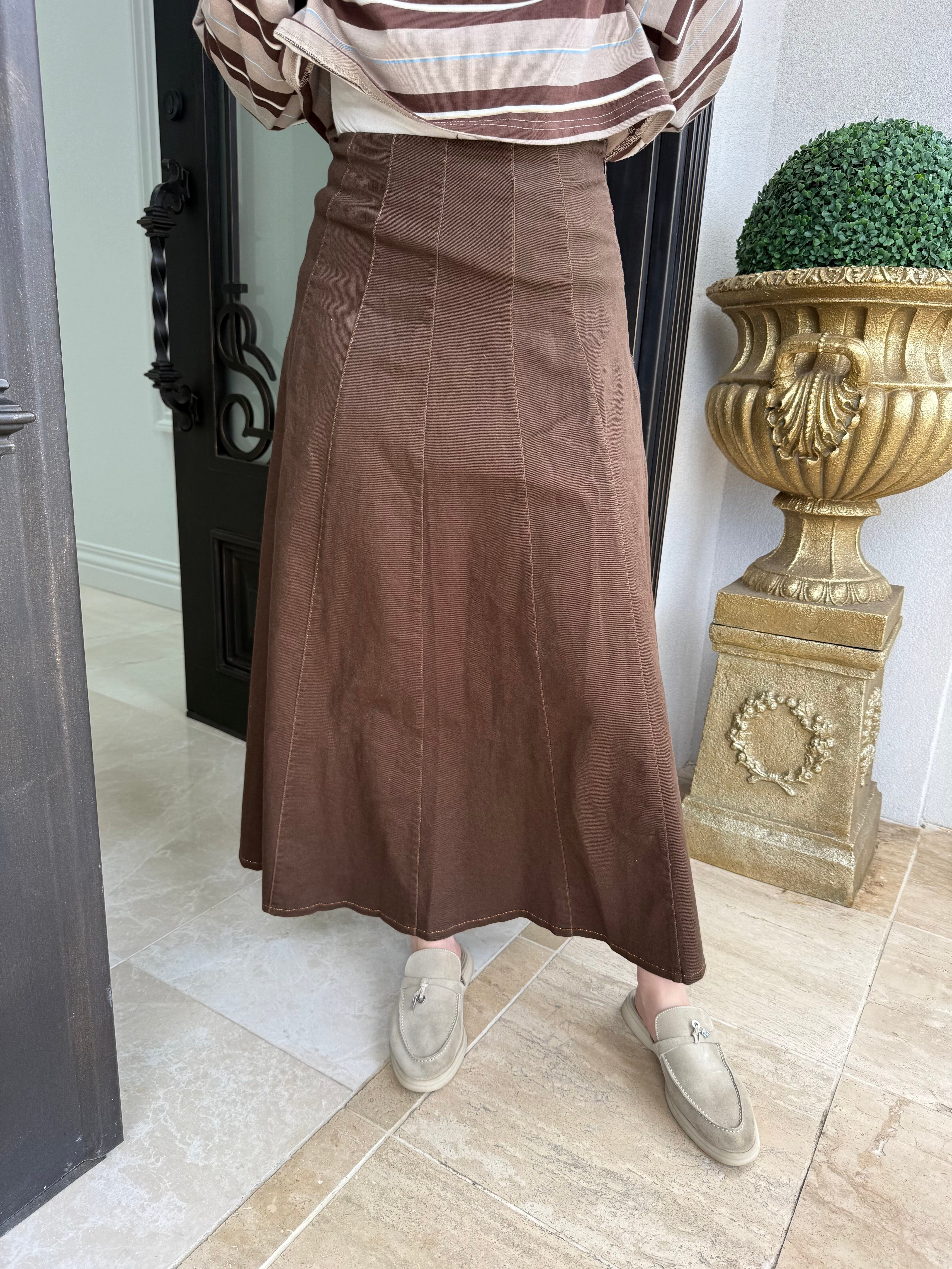 A-Line Pipping Denin Skirt