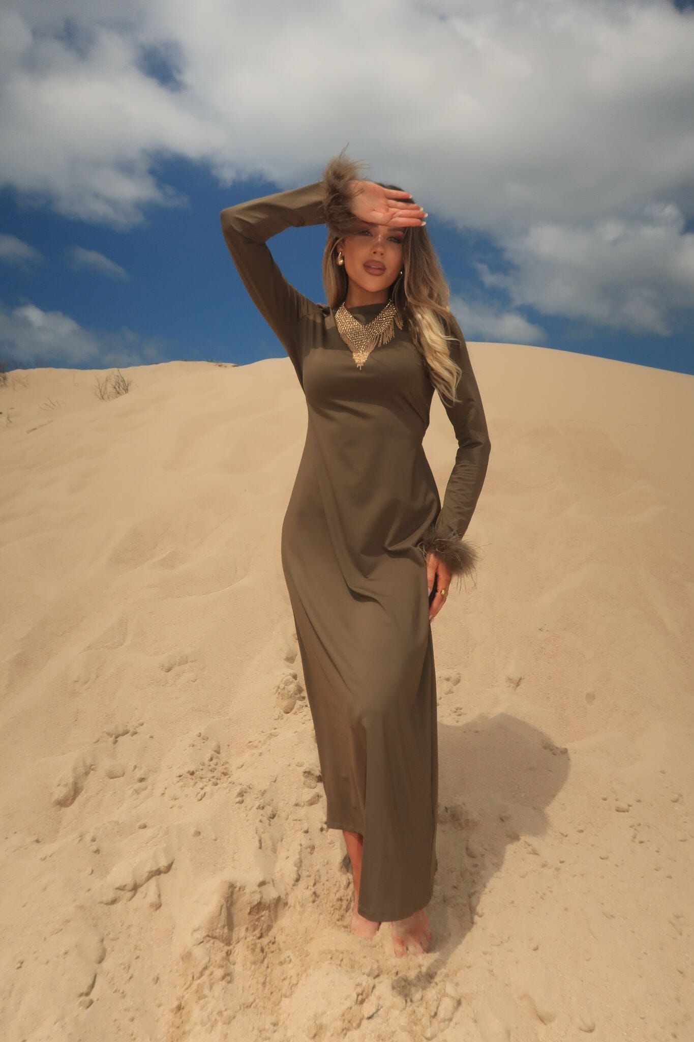 Al Sahara Feather Dress