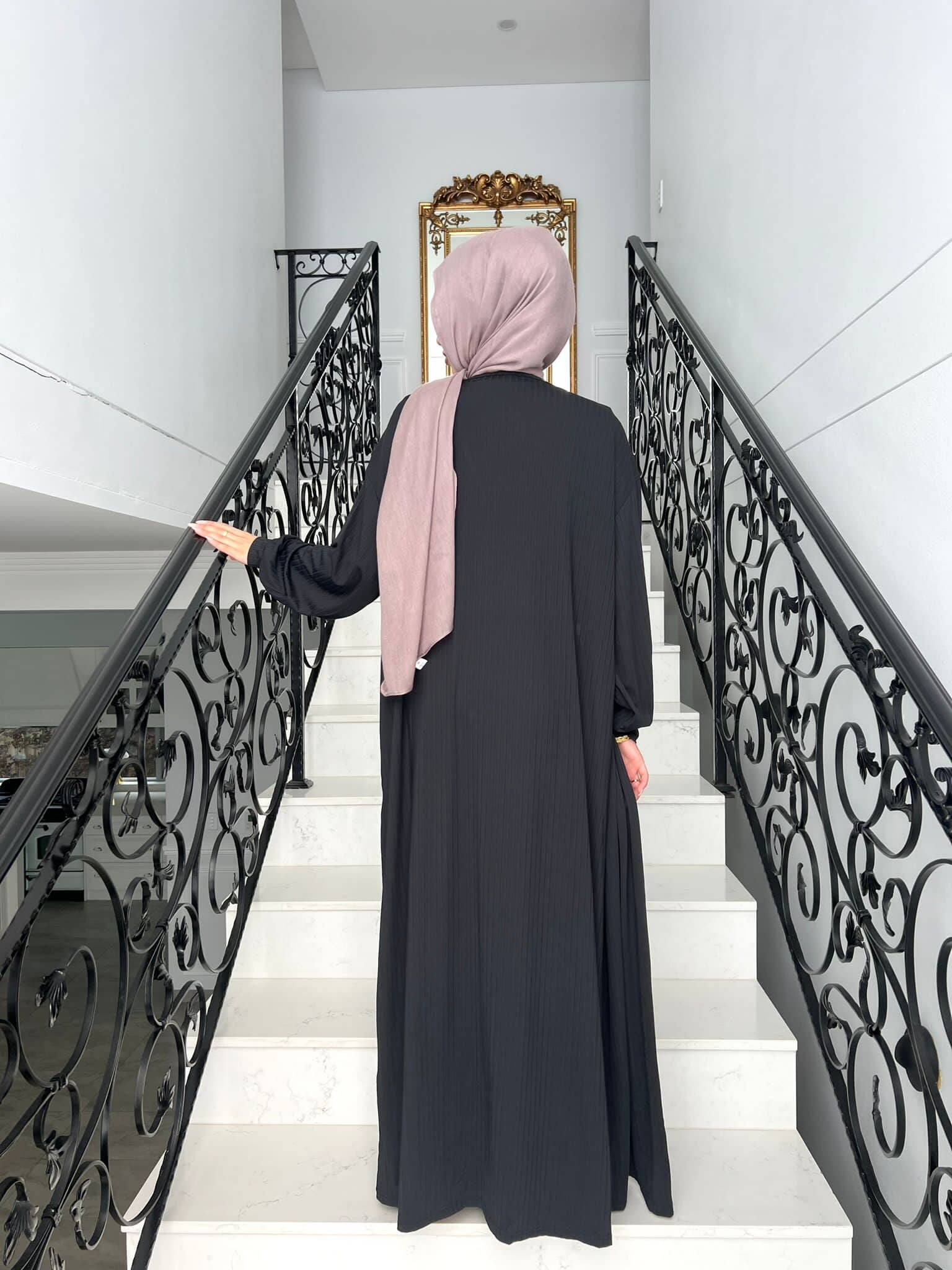 Ribbed Abaya Set