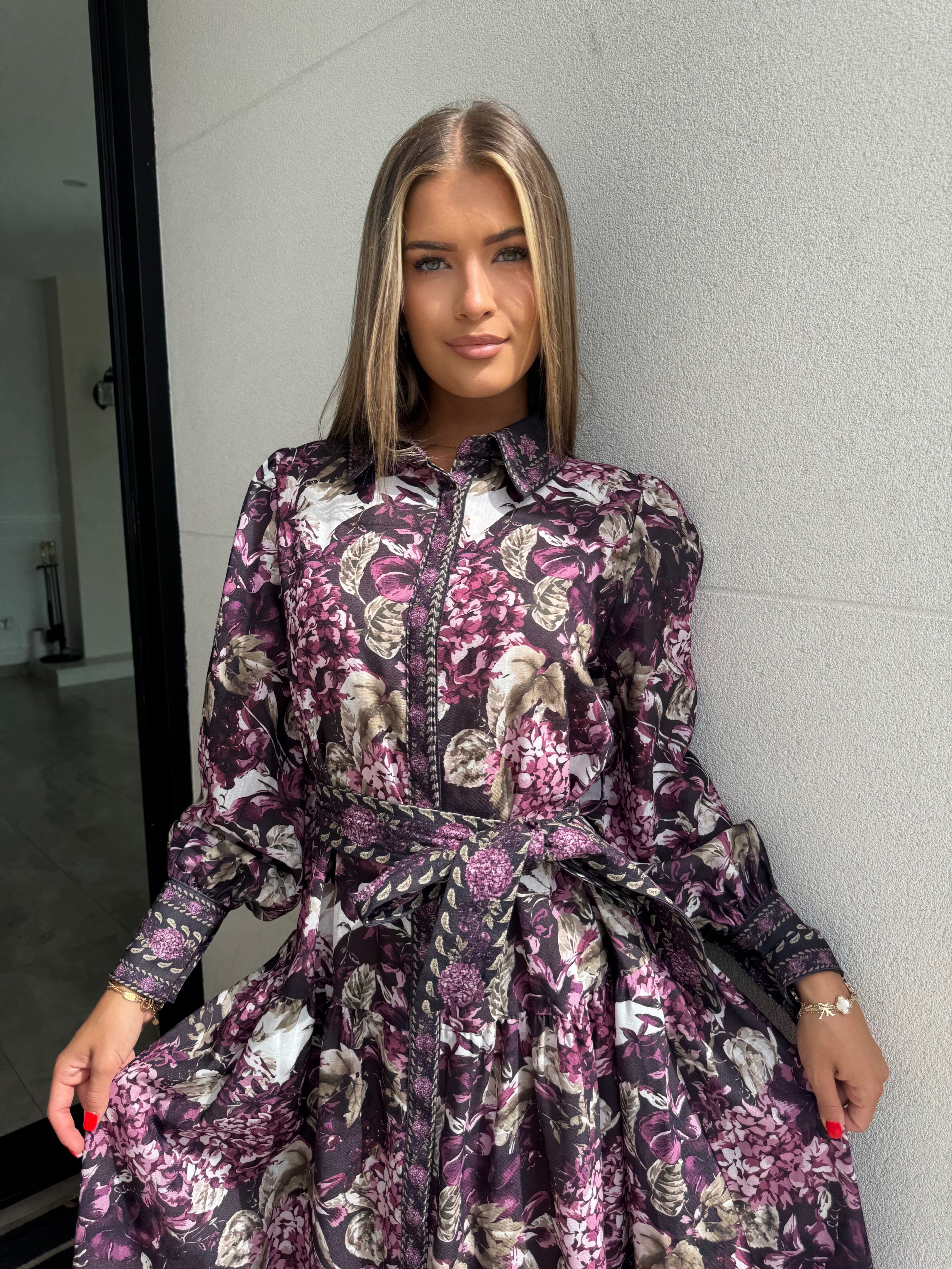 Plum Floral Dress