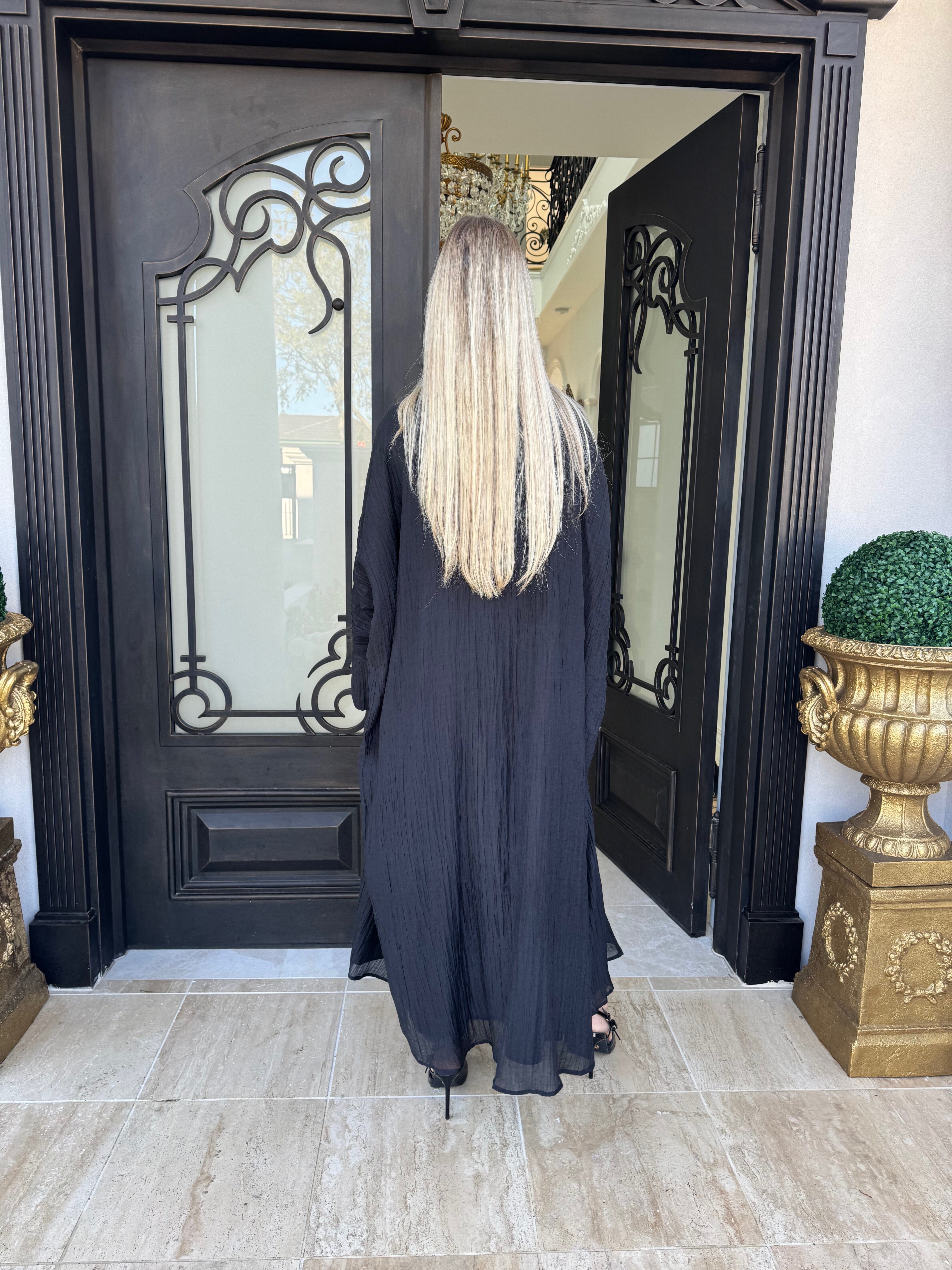 Crinkle Open Abaya