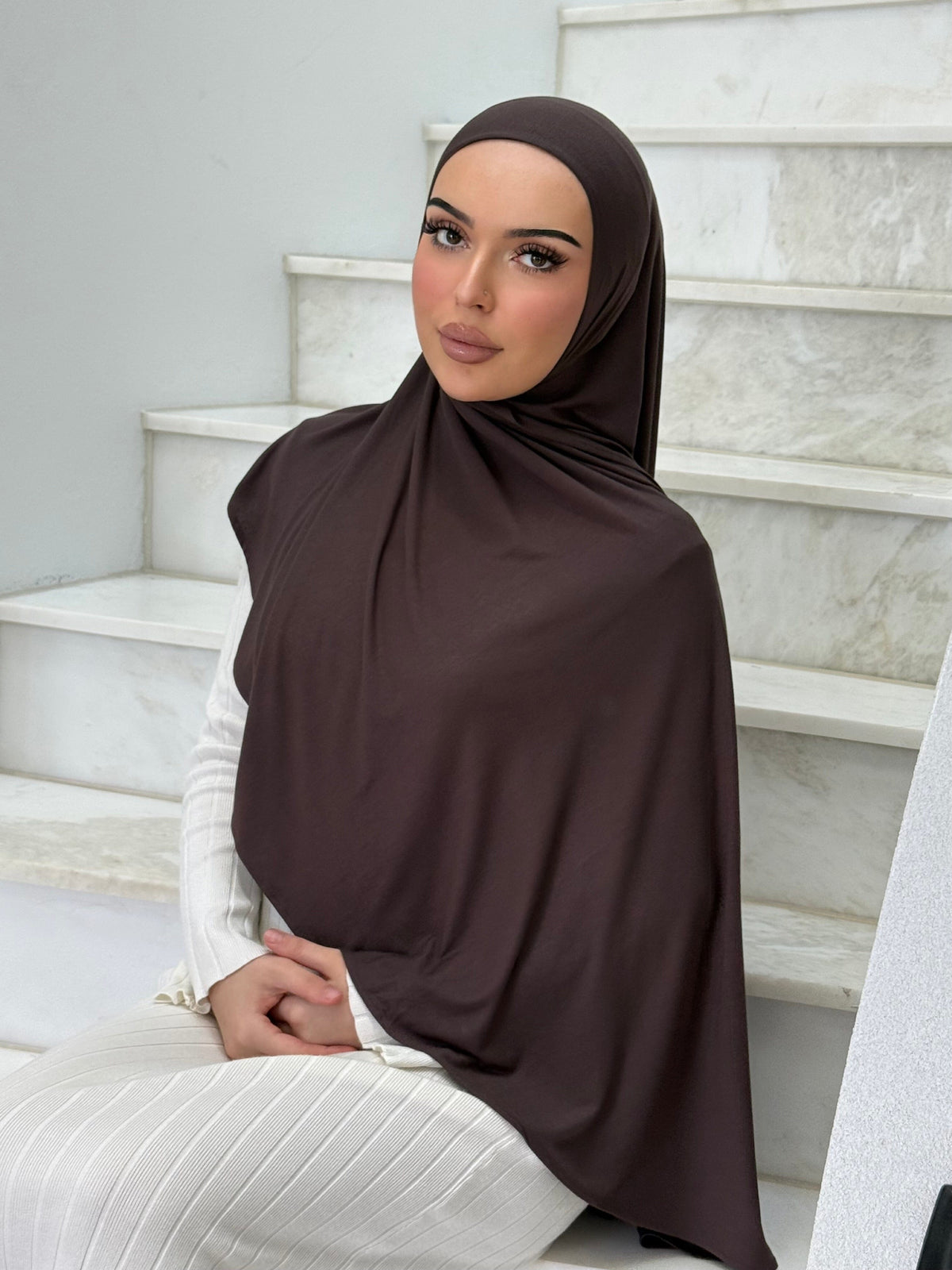 Coffee Instant Jersey Shawl