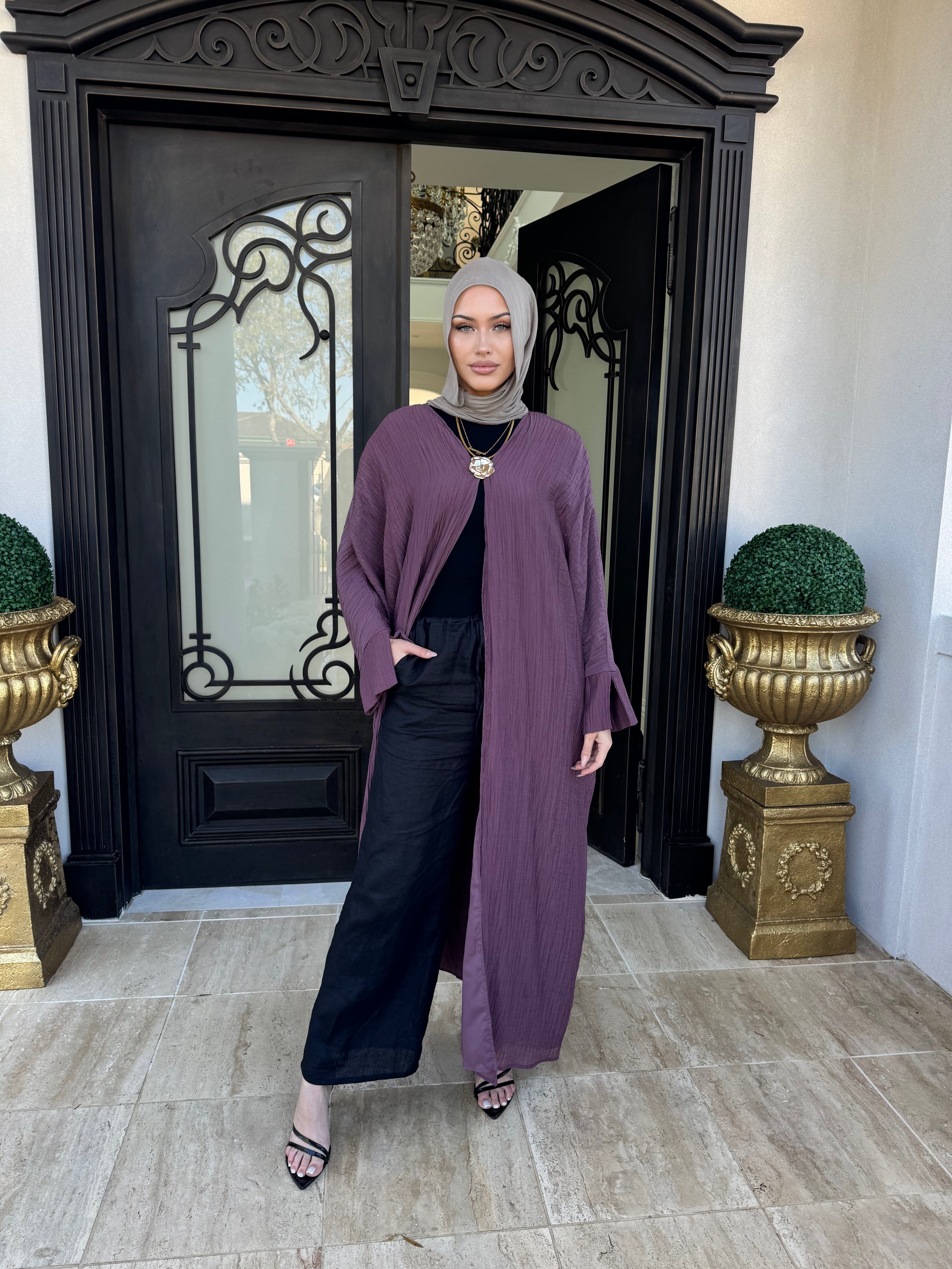 Crinkle Open Abaya