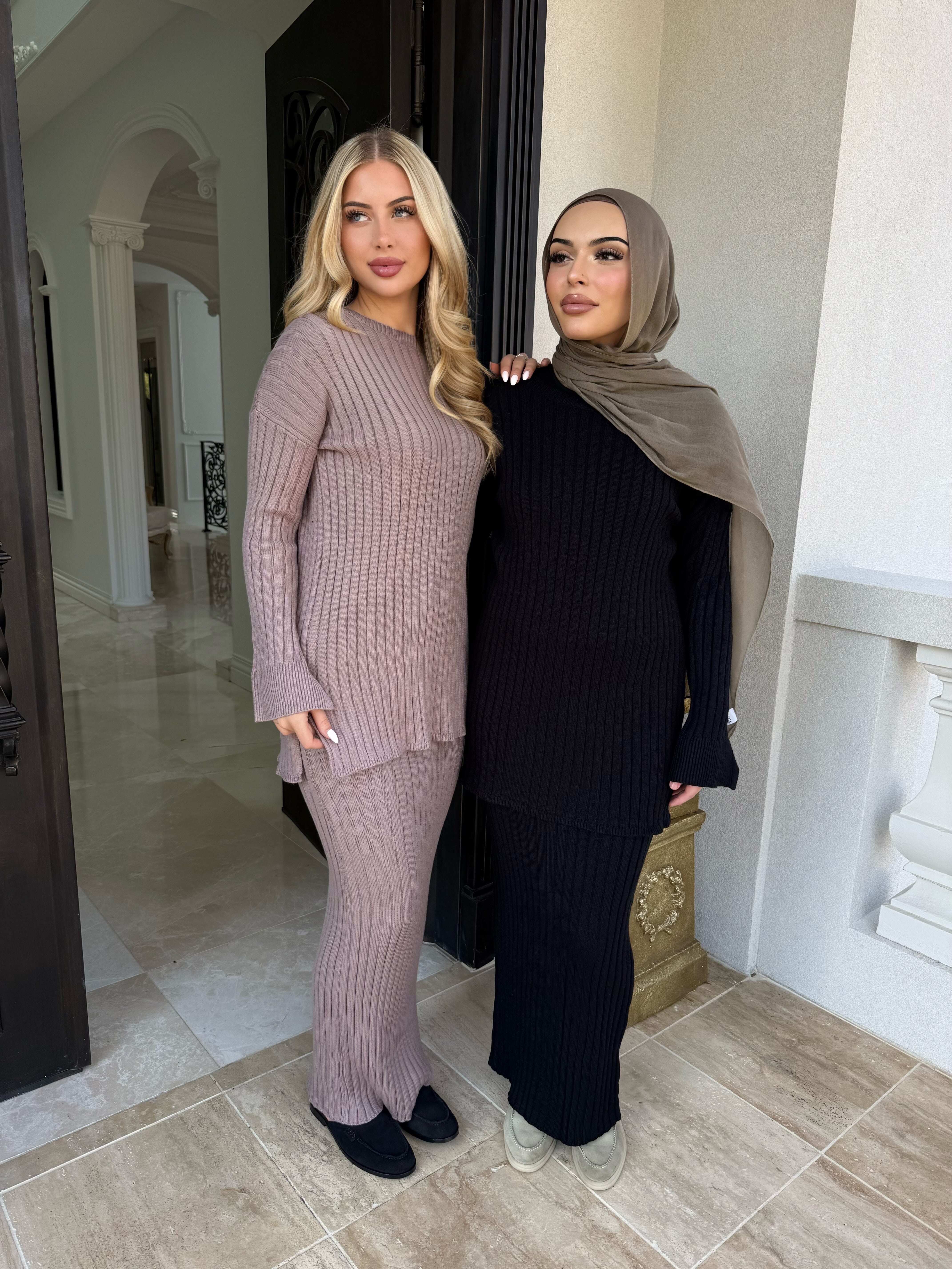 Ribbed Skirt Set