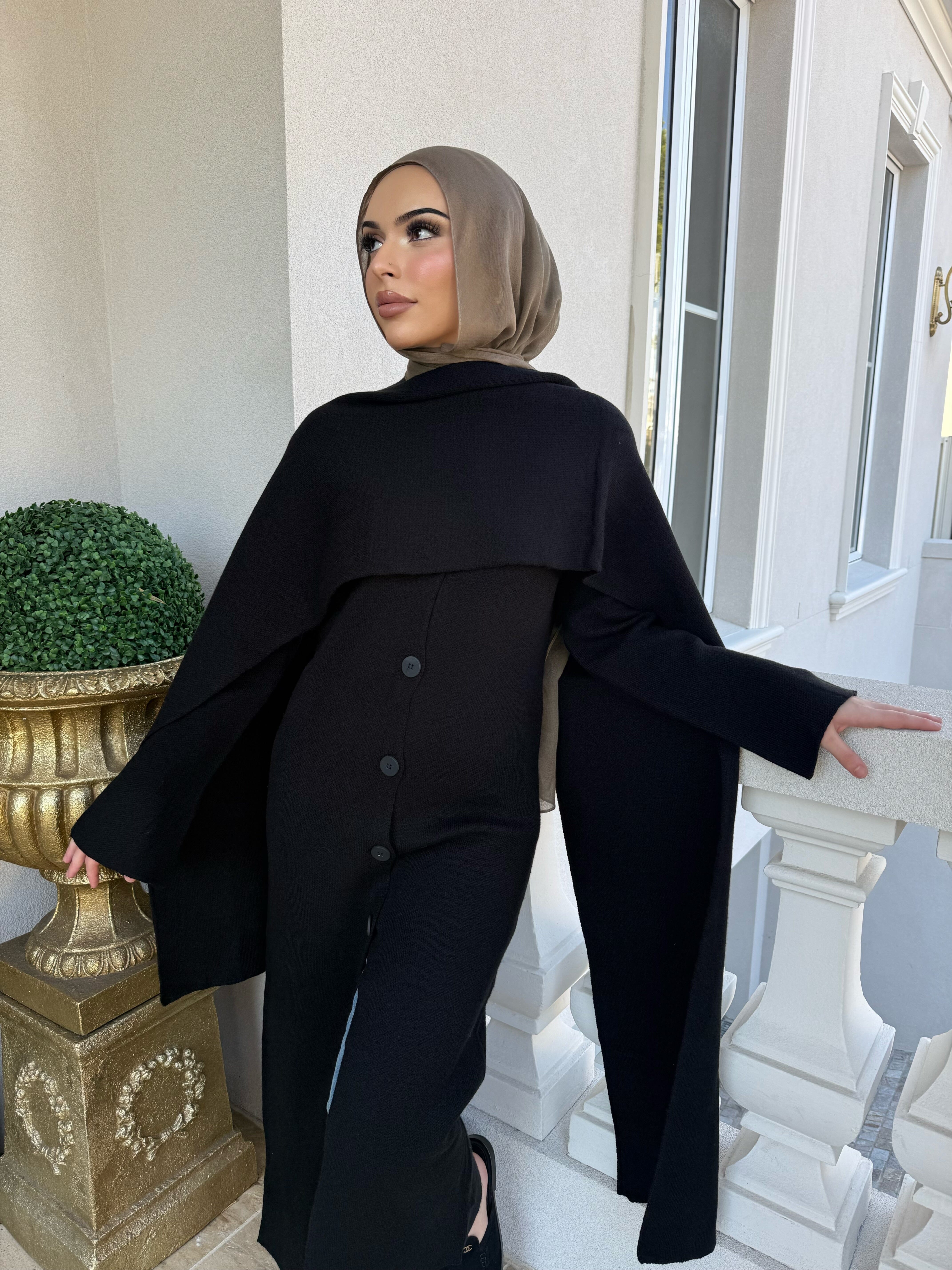 Shawl Knit Abaya