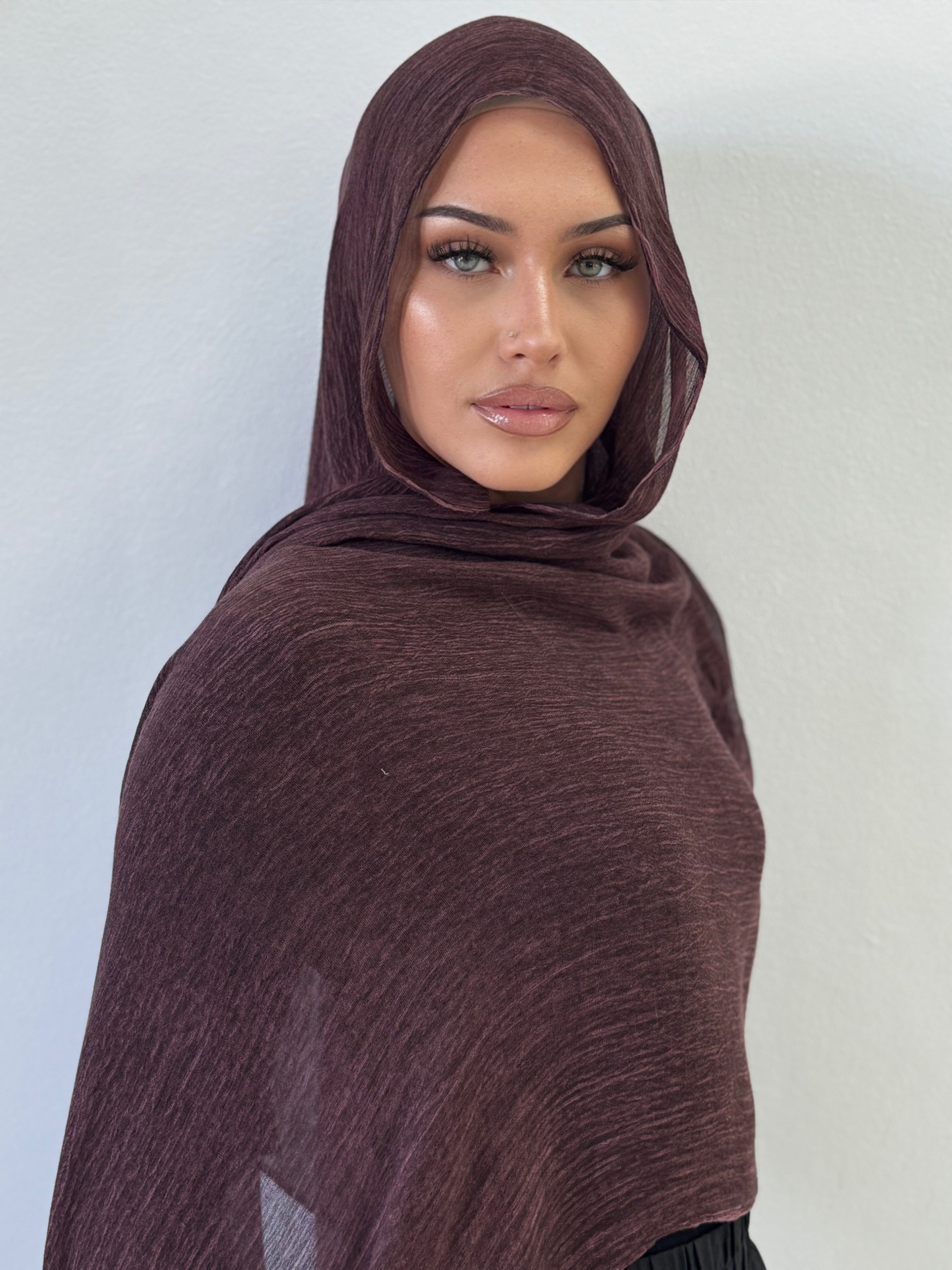Plum Pleated Hijab