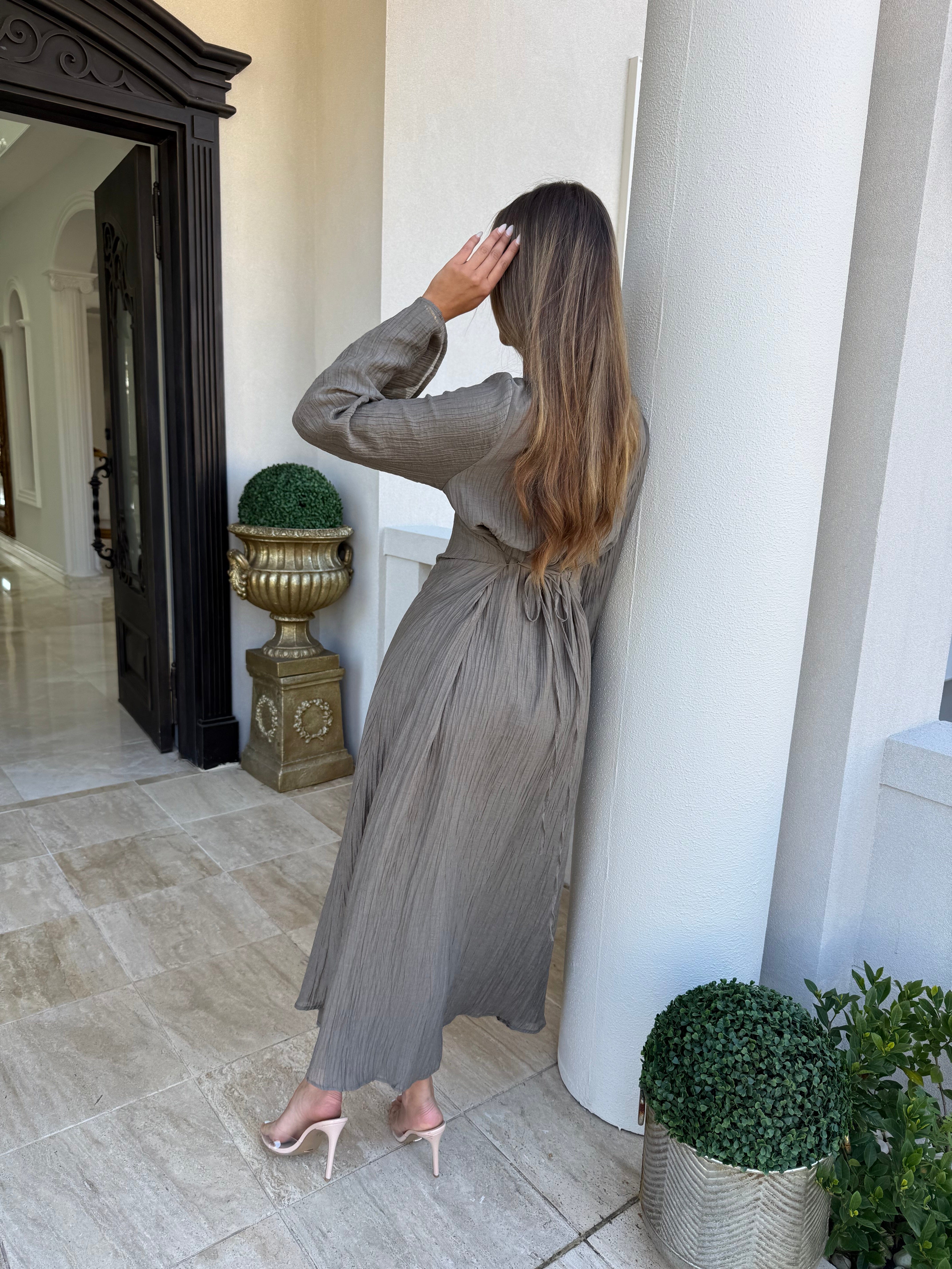 Crinkle Belle Sleeve Dress